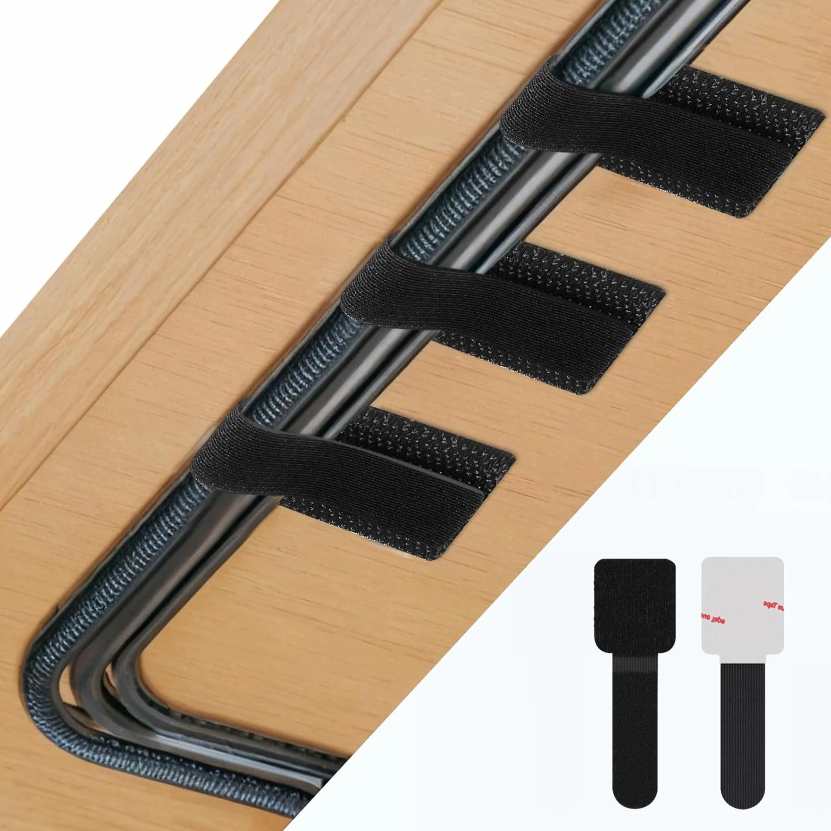 Abnii 50 pezzi per la gestione dei cavi da scrivania, fascette stringicavo autoadesive in velcro, organizer per cavi da scrivania, clip per cavi per TV, catena luminosa, nero, piccolo