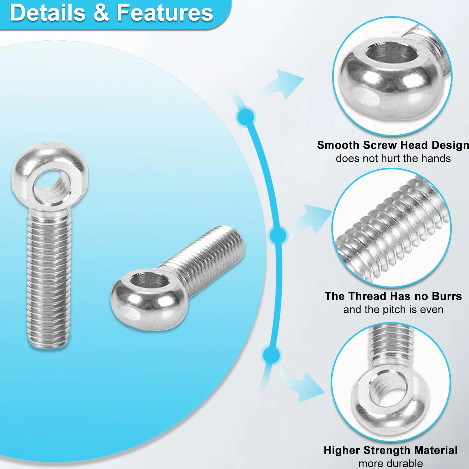 Lot di 20 bulloni rotanti M6 x 20 mm in acciaio inossidabile 304 per macchina a spalla, dado circolare per la produzione automobilistica