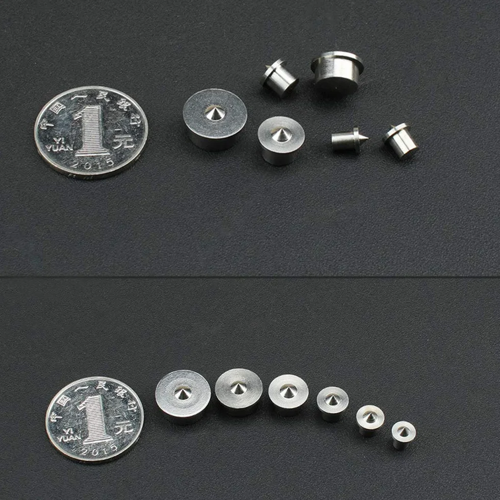 6Pcs Rotondo Legno Pin Locators 4-12mm Tassello Pin Centro Punto Set Lavorazione Del Legno Artigianato Morsetto Acciaio Strumenti