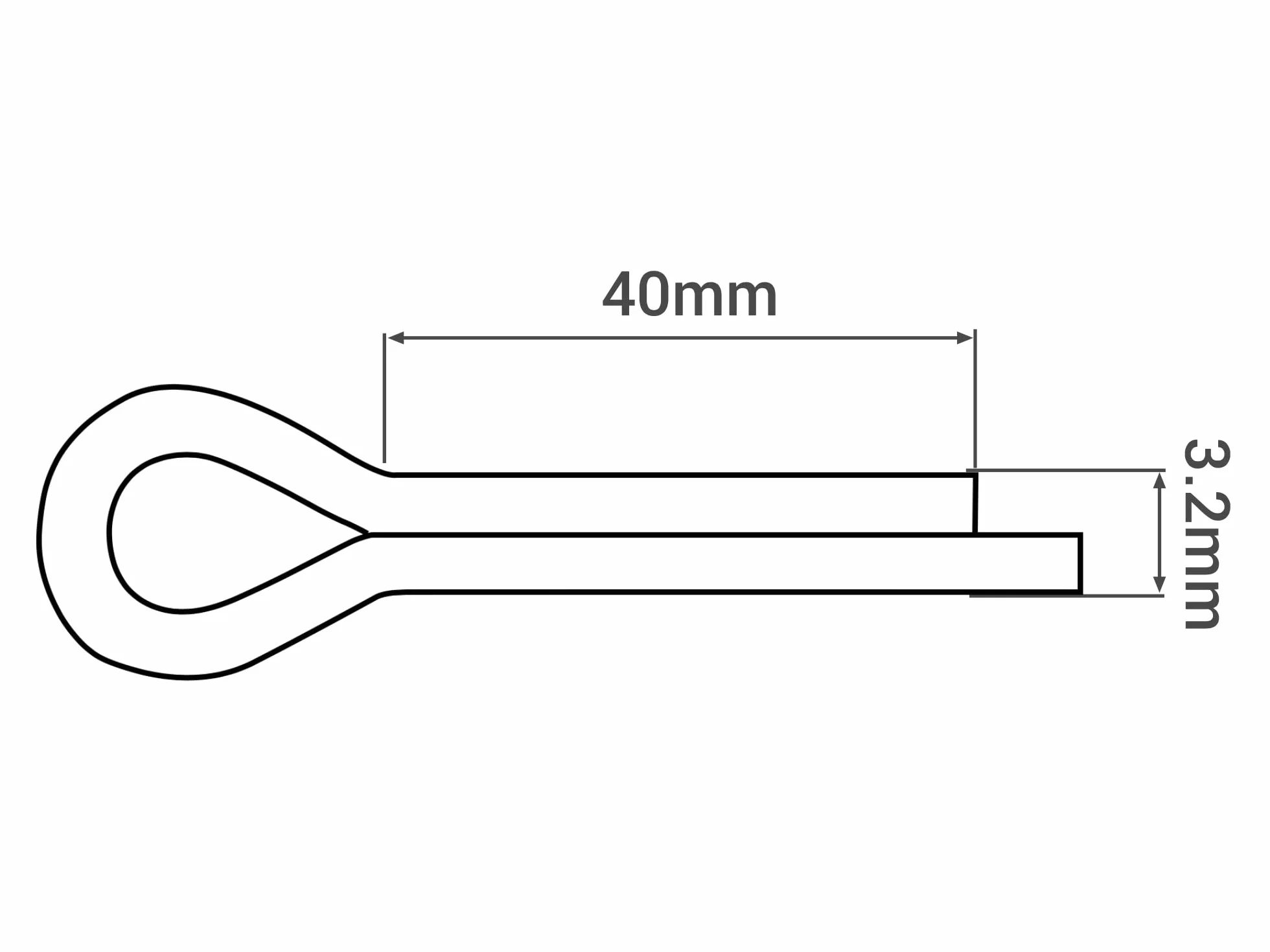 SKIR'CO (20 pezzi) Coppiglie in acciaio zincato 3,2 x 40 mm, coppiglie divise, DIN 94, coppiglie in metallo