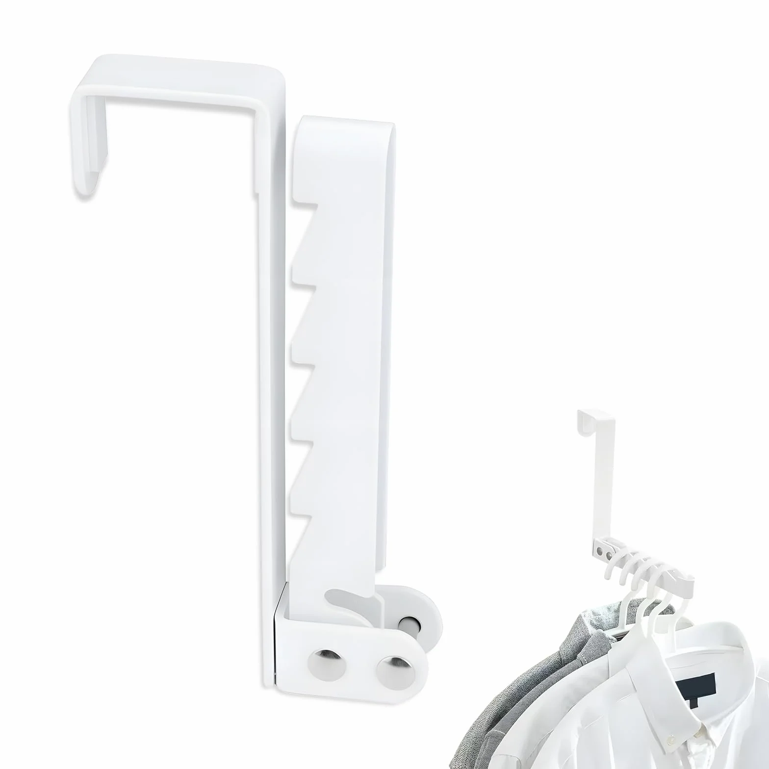 Appendiabiti Pieghevole, Appendi Abiti da Porta Senza Fori, Da Porta Per 5 Scanalature, Antiscivolo Abiti, Asciugamani, Cappotti, Borse, Appendiabiti, Guardaroba Estensibile, Ventilatore Abiti
