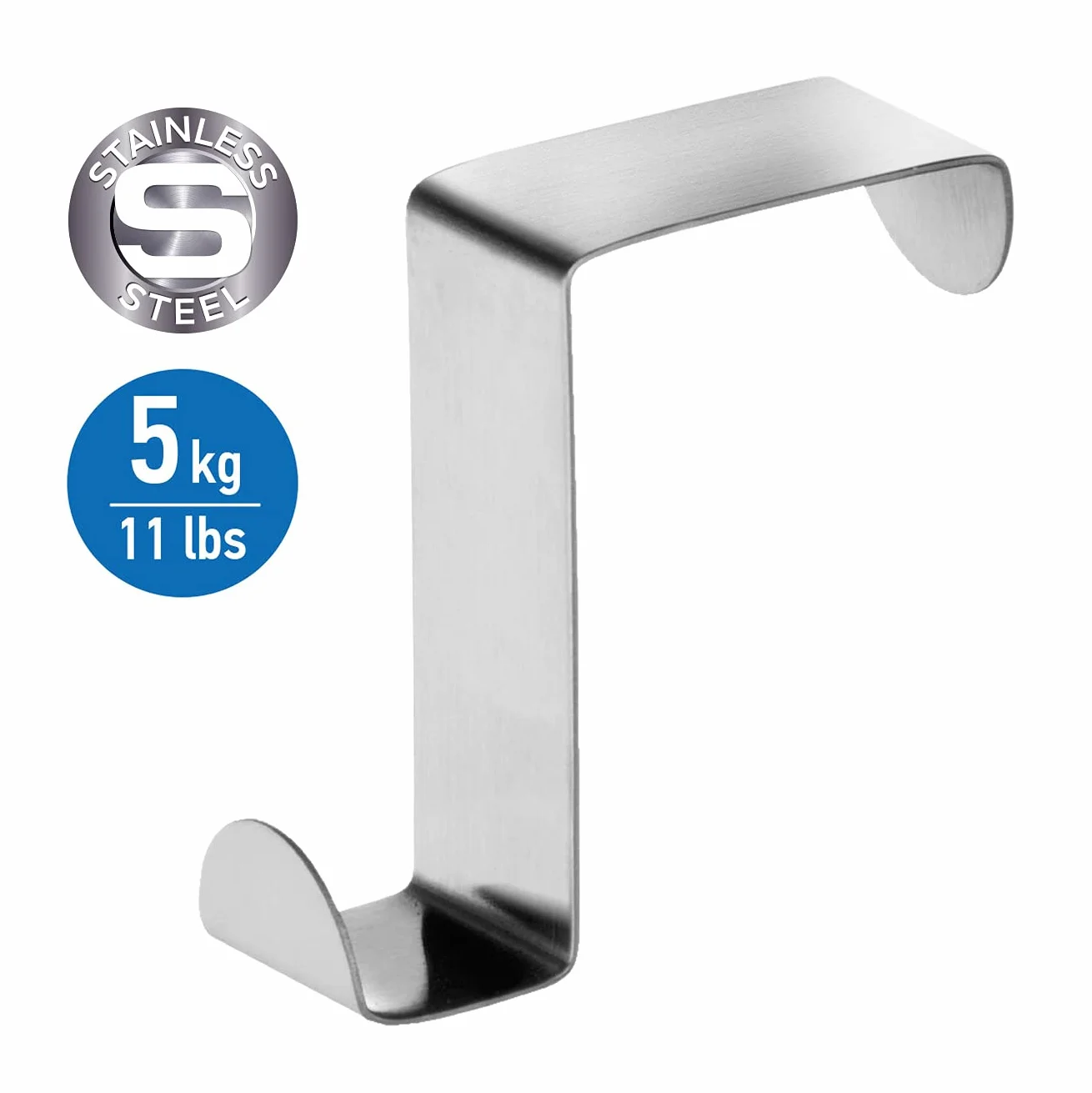 Tatkraft Seger - 6 Ganci per Porte in Acciaio Inossidabile - Reversibili per Ante Standard e Guardaroba e Armario - Fino a 5 kg