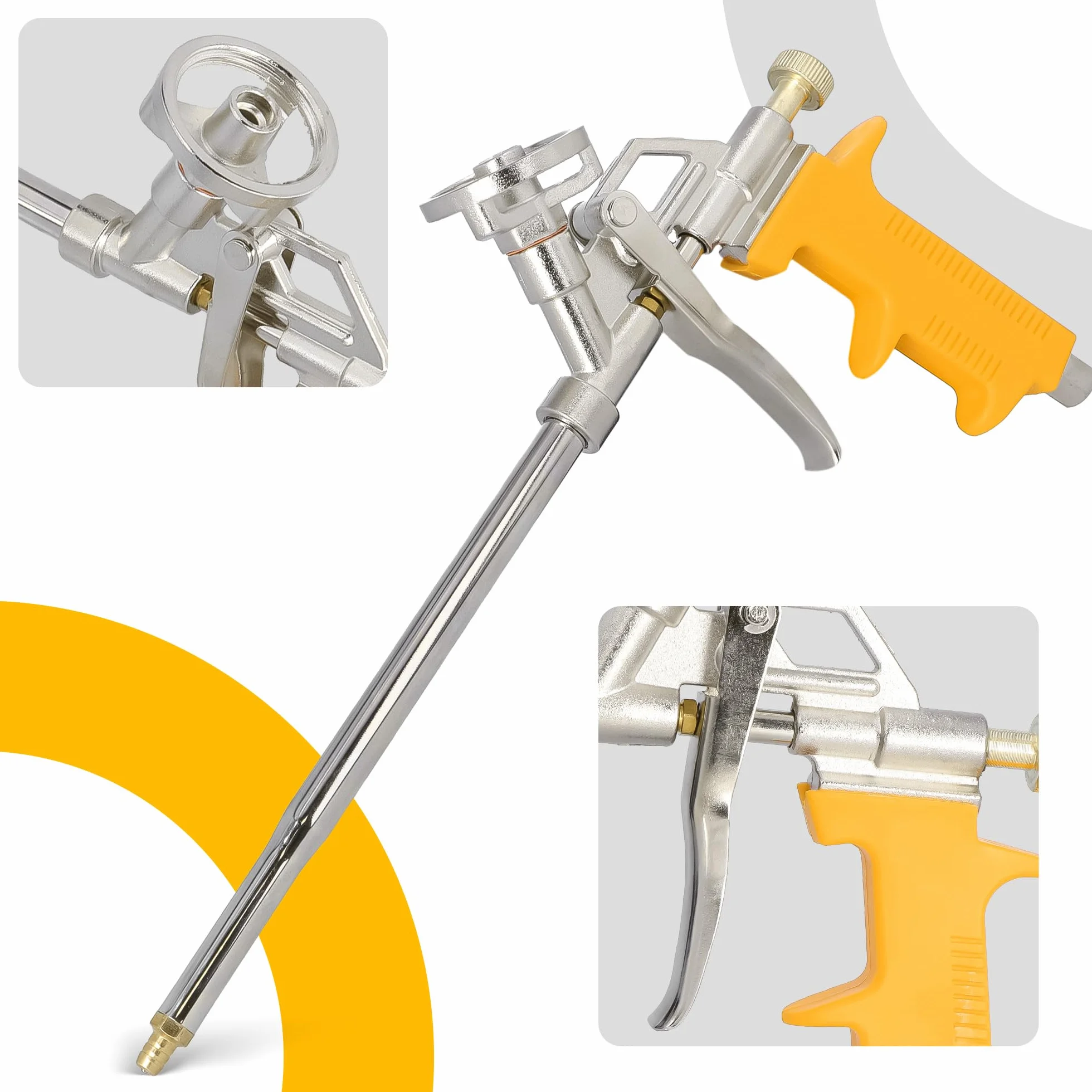 Pistola Schiuma Poliuretanica Strumento Professionale Applicazione Precisa Lavori Montaggio Costruzione Massimo Controllo Impugnatura Ergonomica