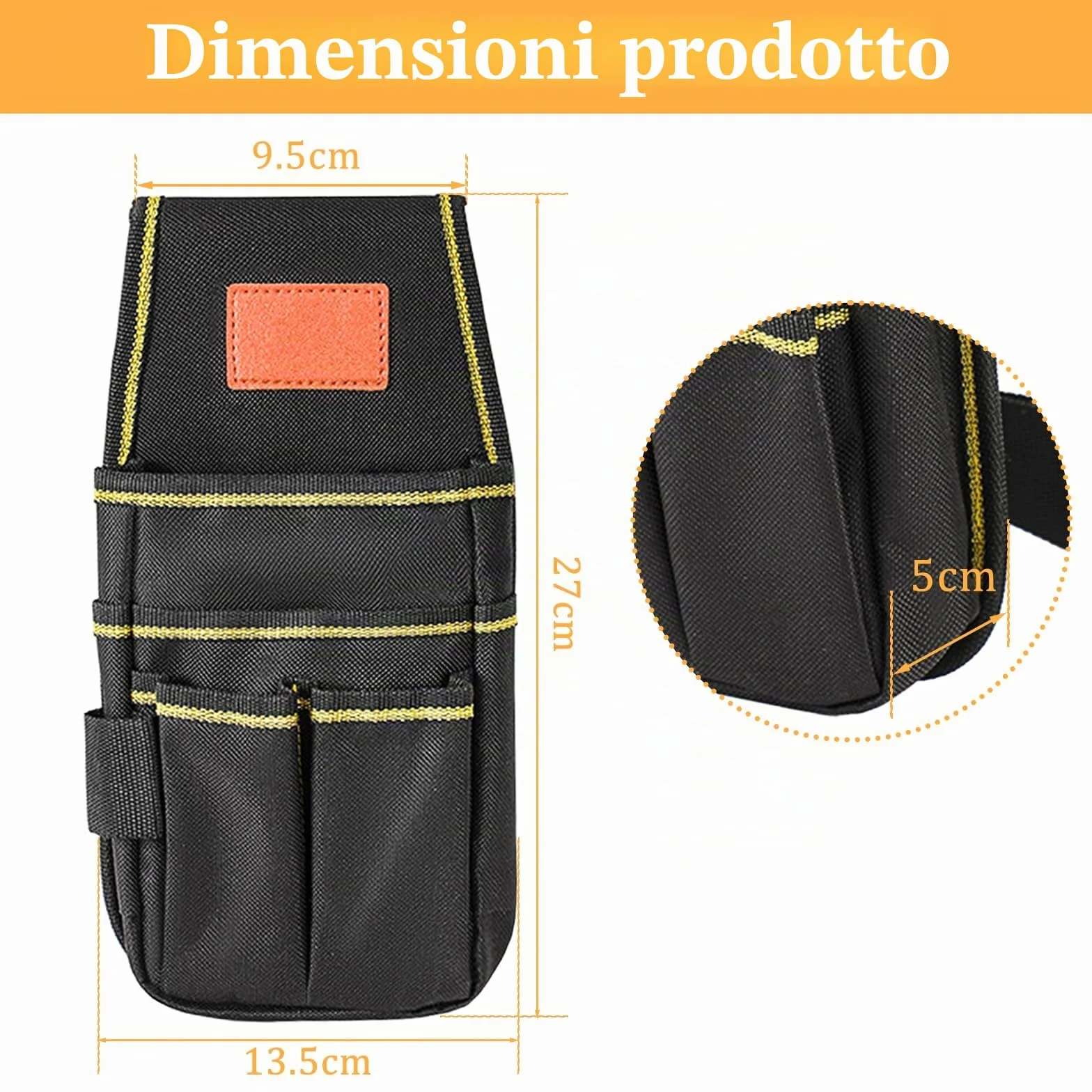Borsa da Cintura per Attrezzi Marsupio Porta Attrezzi in Tela Oxford Cinture Porta Attrezzi Multi Tasche con Cinture Regolabile per Elettricista Carpentiere Tecnico Manutenzione