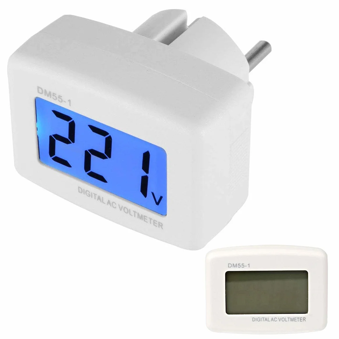 Spina Rotonda AC Voltmetro,Digital LCD DM55-1 AC 80-300V Plug Digital Voltage Meter