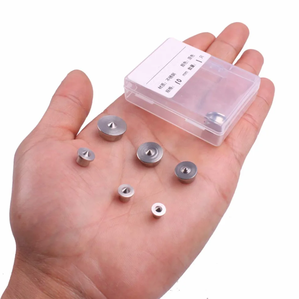 6Pcs Rotondo Legno Pin Locators 4-12mm Tassello Pin Centro Punto Set Lavorazione Del Legno Artigianato Morsetto Acciaio Strumenti