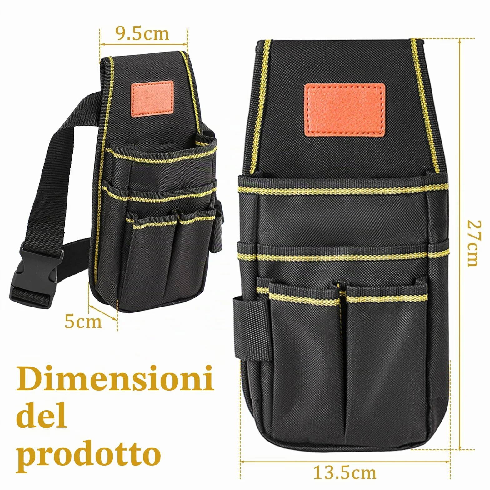 OMJMYY Marsupio Porta Attrezzi, Borsa da Cintura per Attrezzi Cintura Porta Attrezzi Multi Tasche in Tela Oxford Custodia per Elettricista Falegnami Giardinieri Manutenzione
