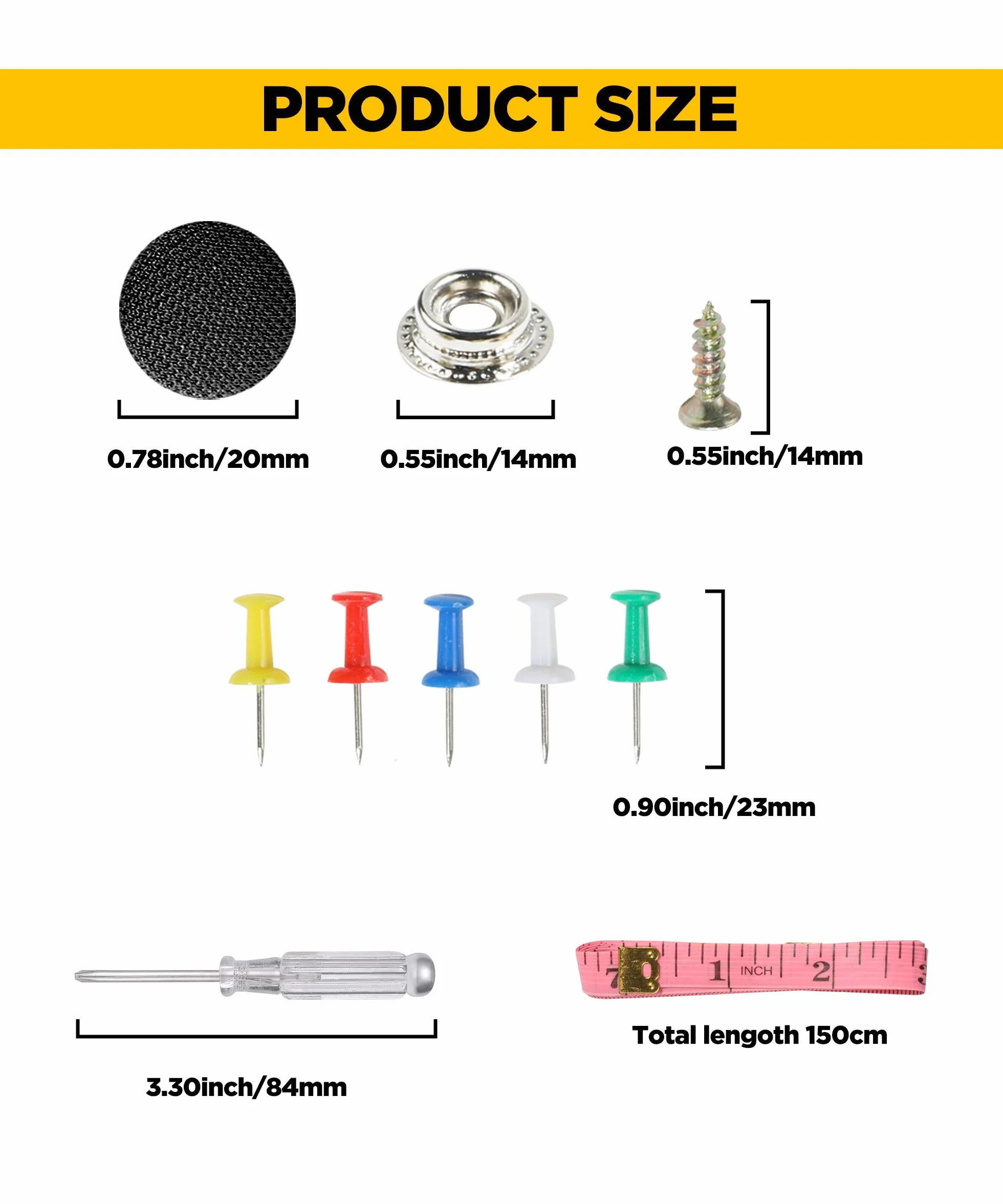 Kit Riparazione Cielo Auto 65PCS Fai Da Te Puntine Rivetti Nero