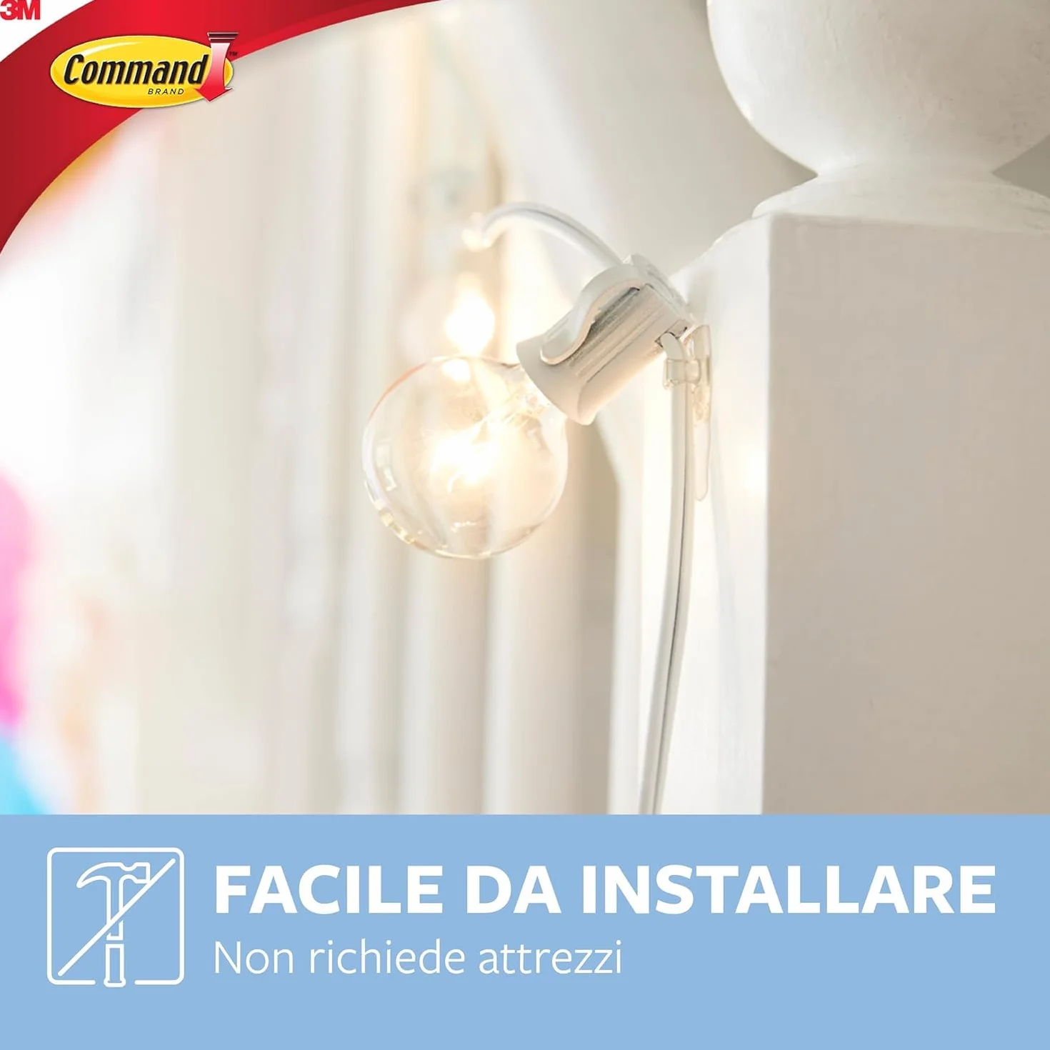 Command Mini Ganci Adesivi Trasparenti per Decorazioni Interne, 60 Ganci e 68 Strisce