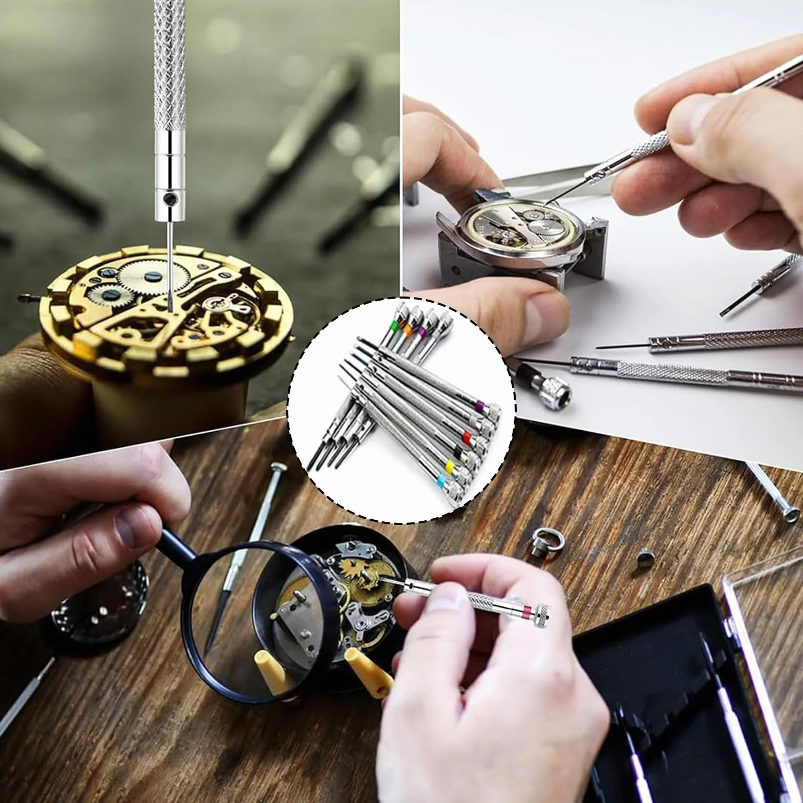 Set di cacciaviti per orologiaio, 10 unità, riparazione di orologi, cacciaviti di precisione