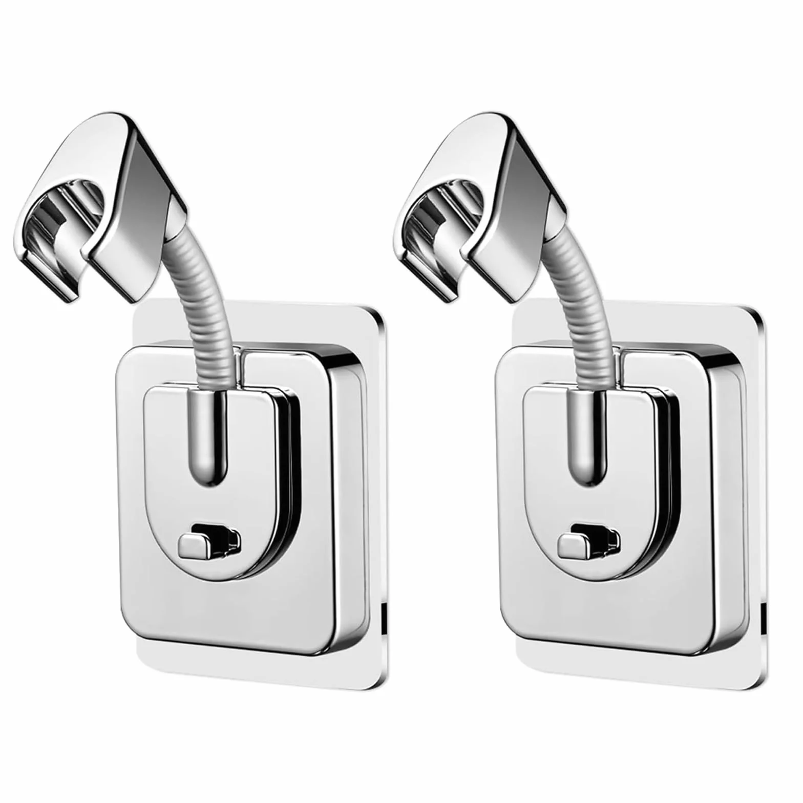 2 Pezzi Supporto per Soffione Doccia Senza Foratura con adattatore in silicone Supporto Doccia Adesivo per Bagno Supporto Universali Soffione Doccia Regolabil