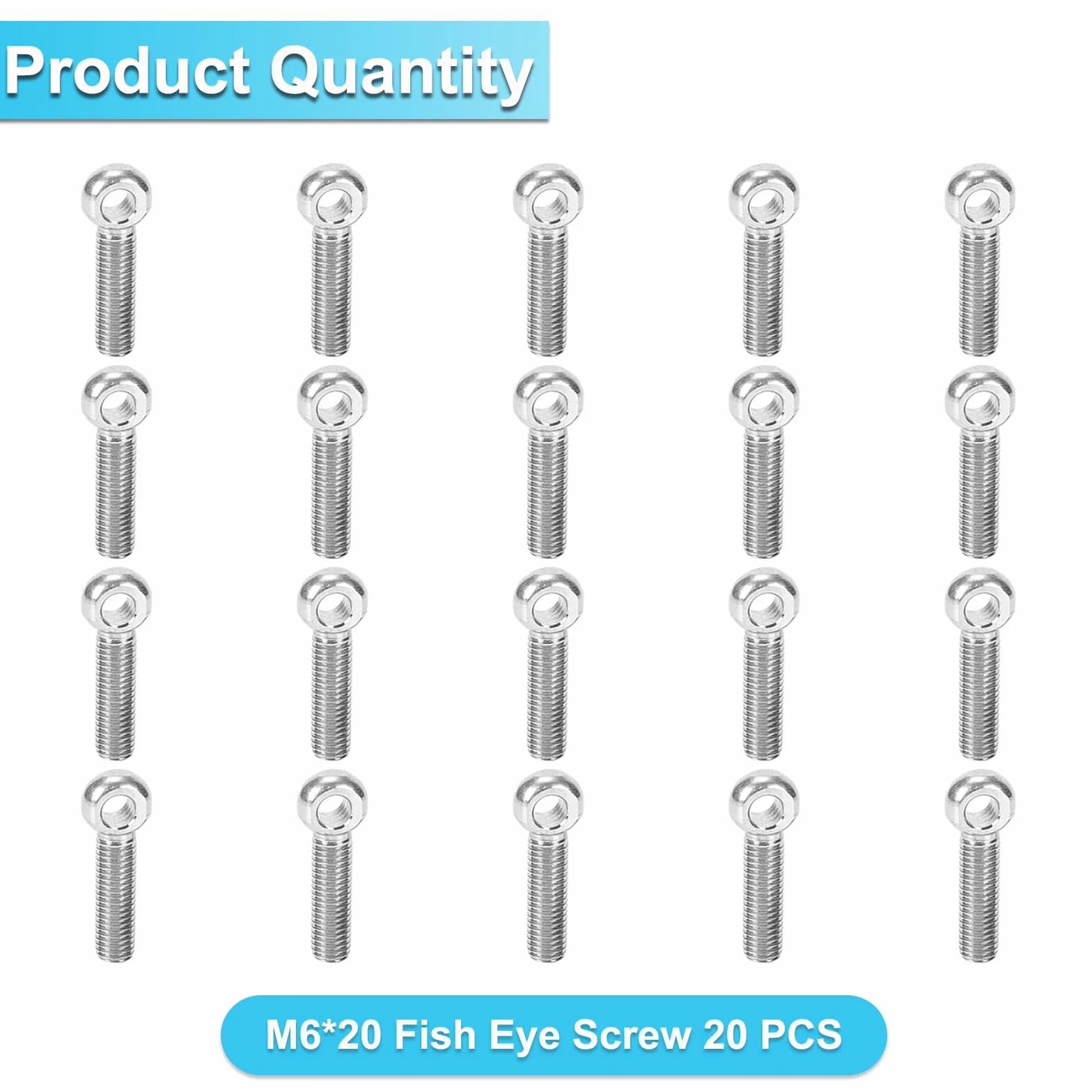 Lot di 20 bulloni rotanti M6 x 20 mm in acciaio inossidabile 304 per macchina a spalla, dado circolare per la produzione automobilistica
