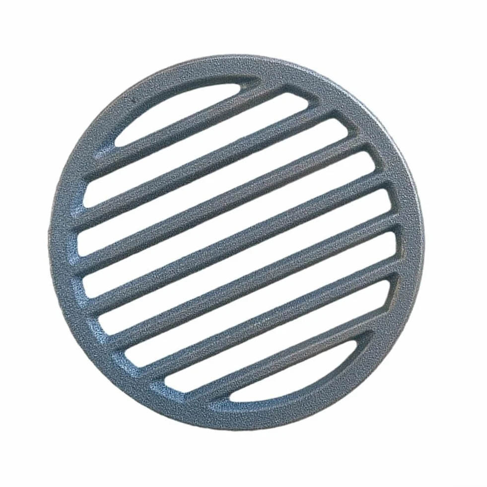 Griglia rotonda in ghisa per parti di ricambio del camino, porta legna in ferro resistente con circolazione dell'aria ottimizzata per un'efficiente emissione di calore e un posizionamento sicuro della