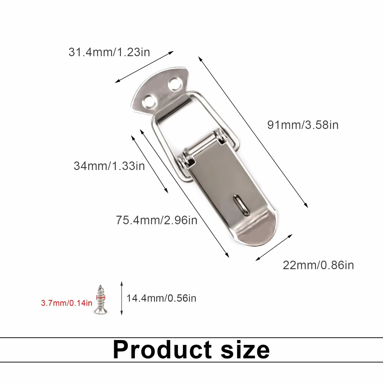 5 Pezzi Chiusura a Leva, Acciaio Inossidabile Fermaglio Chiusure Leva Blocco, Chiusura in Acciaio Inox, Viti Incluse, per Cassette Degli Attrezzi, Armadietti
