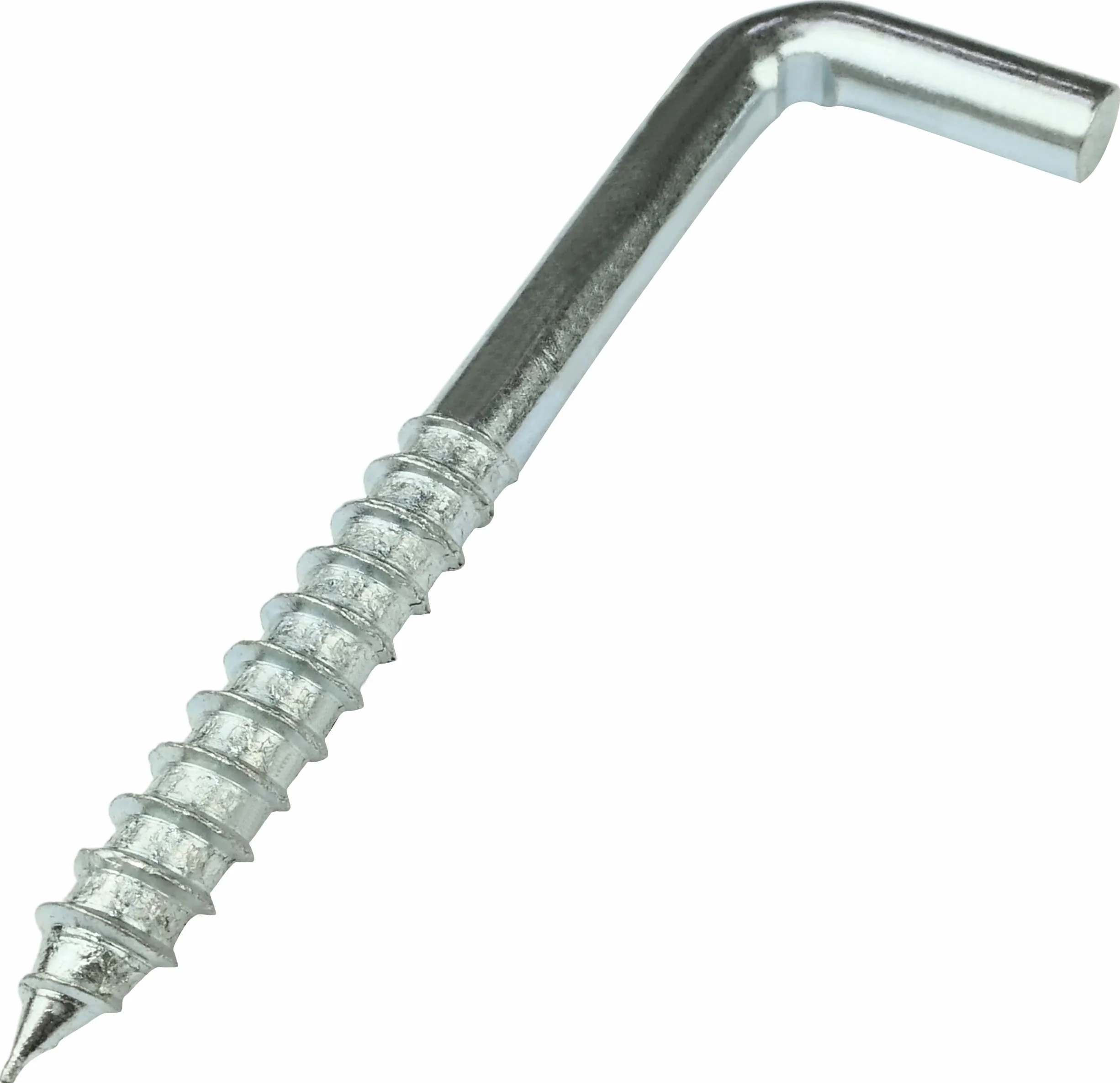 Aerzetix - C58027 - Set di 10 ganci per avvitare a forma di L Ø8x80mm - gancio con vite autofilettante - in acciaio zincato - colore argento