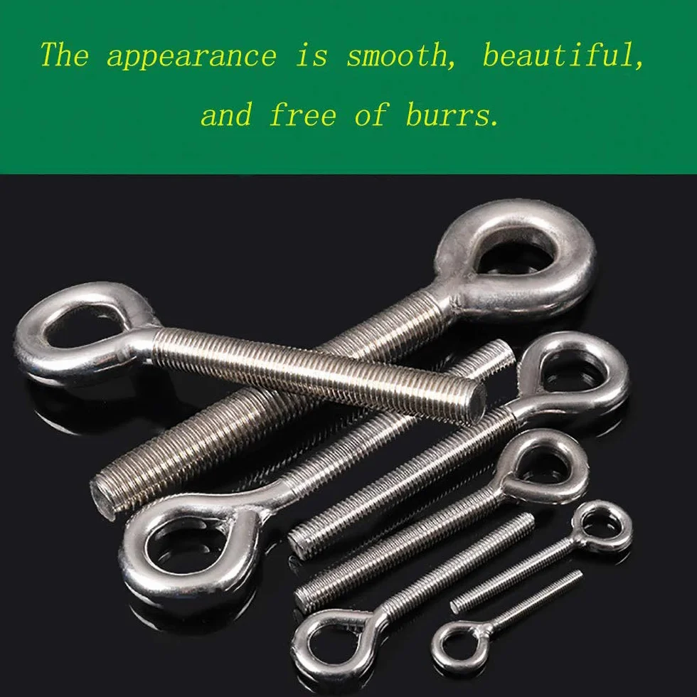 newlng M5 Bulloni Dell'anello 304 Acciaio Inox Bullone a Occhiello Hanno Saldato i Bulloni di Vite Dell'occhio Dell'asta di Vite Chiusi Resistenti Alla per Esterni Altalena Casa Ufficio 10PCS