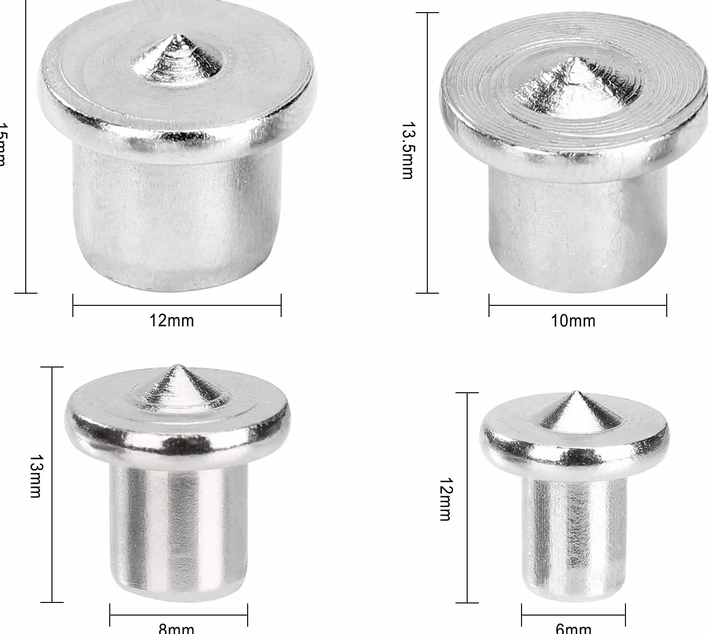 16 pezzi Perno centro di allineamento lavorazione del legno punte strumento di marcatura trapano Strumento di allineamento per la lavorazione del legno al centro,6mm 8mm 10mm 12mm