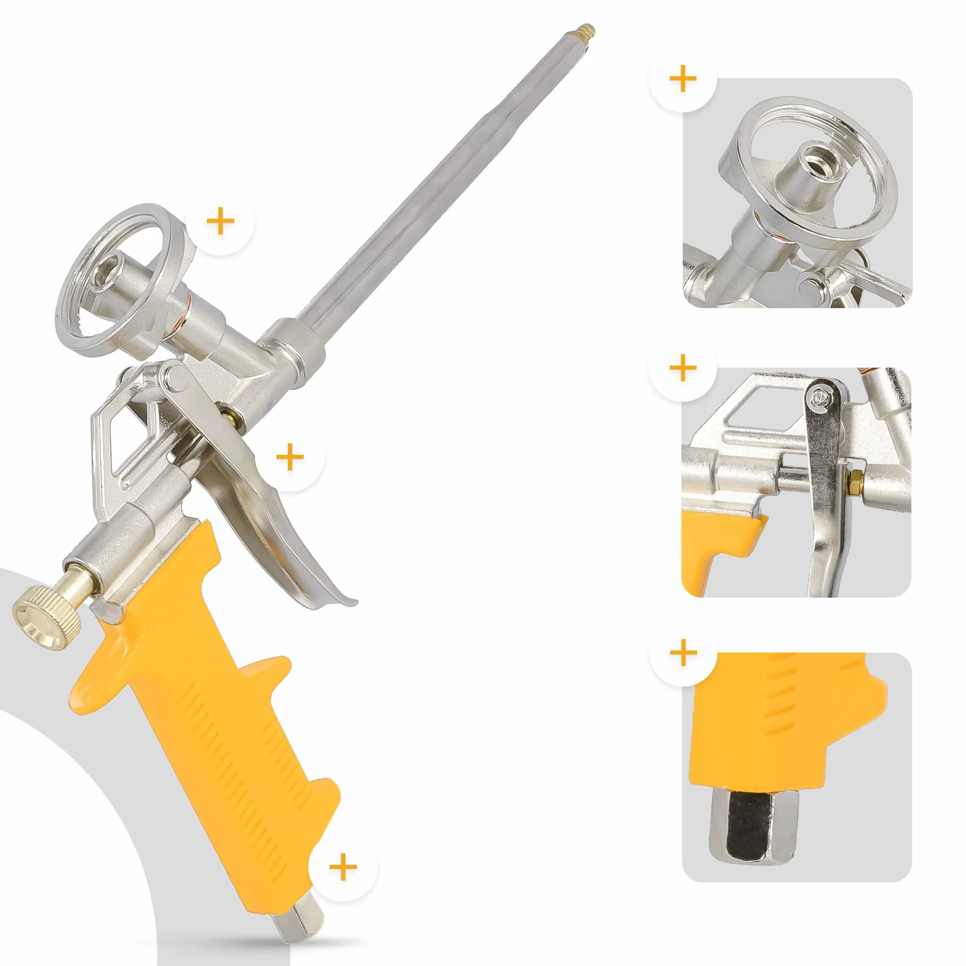 Pistola Schiuma Poliuretanica Strumento Professionale Applicazione Precisa Lavori Montaggio Costruzione Massimo Controllo Impugnatura Ergonomica