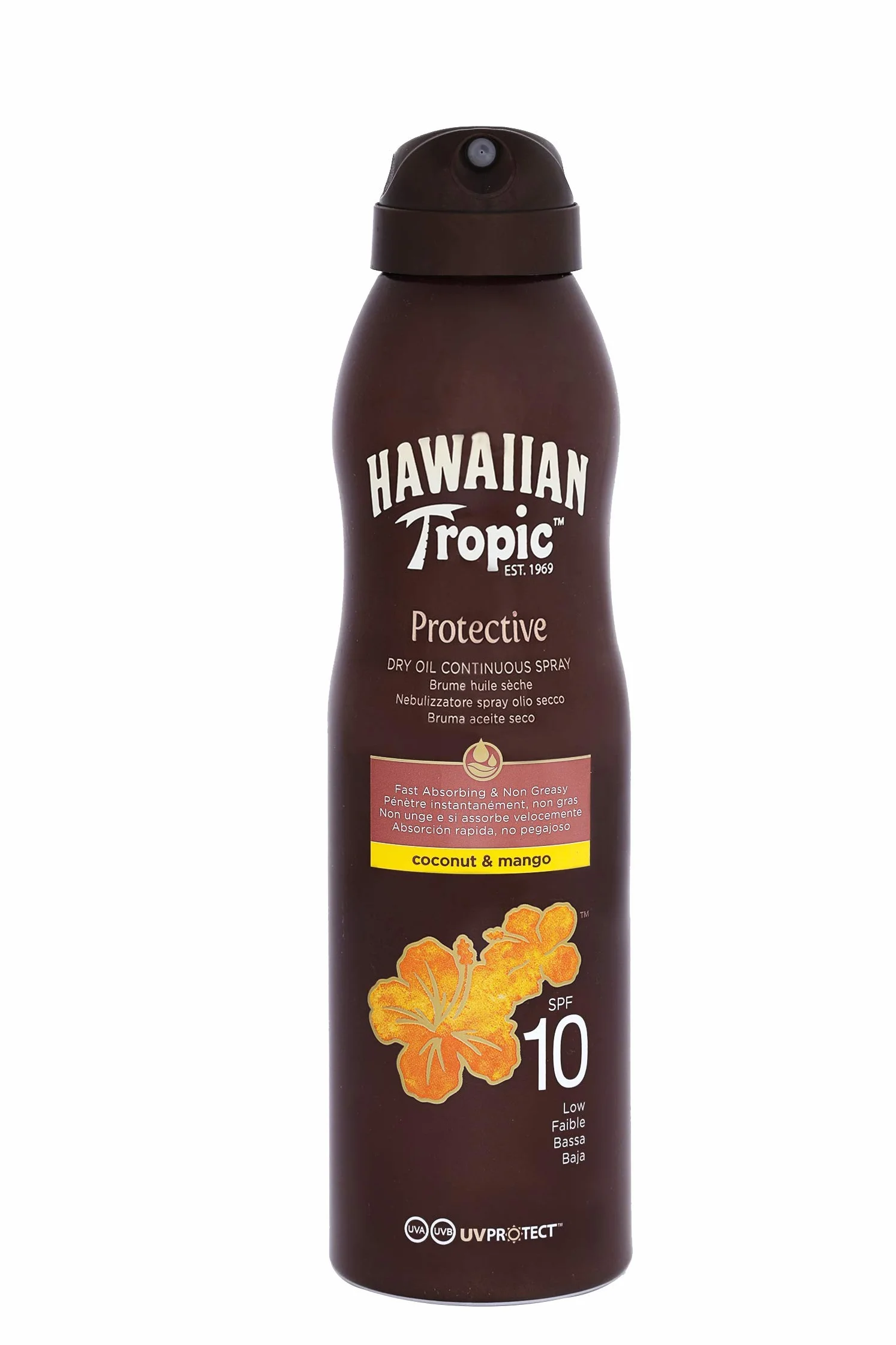 Hawaiian Tropic CAN SPRAY OIL SPF 10, Spray Continuo -180 ml