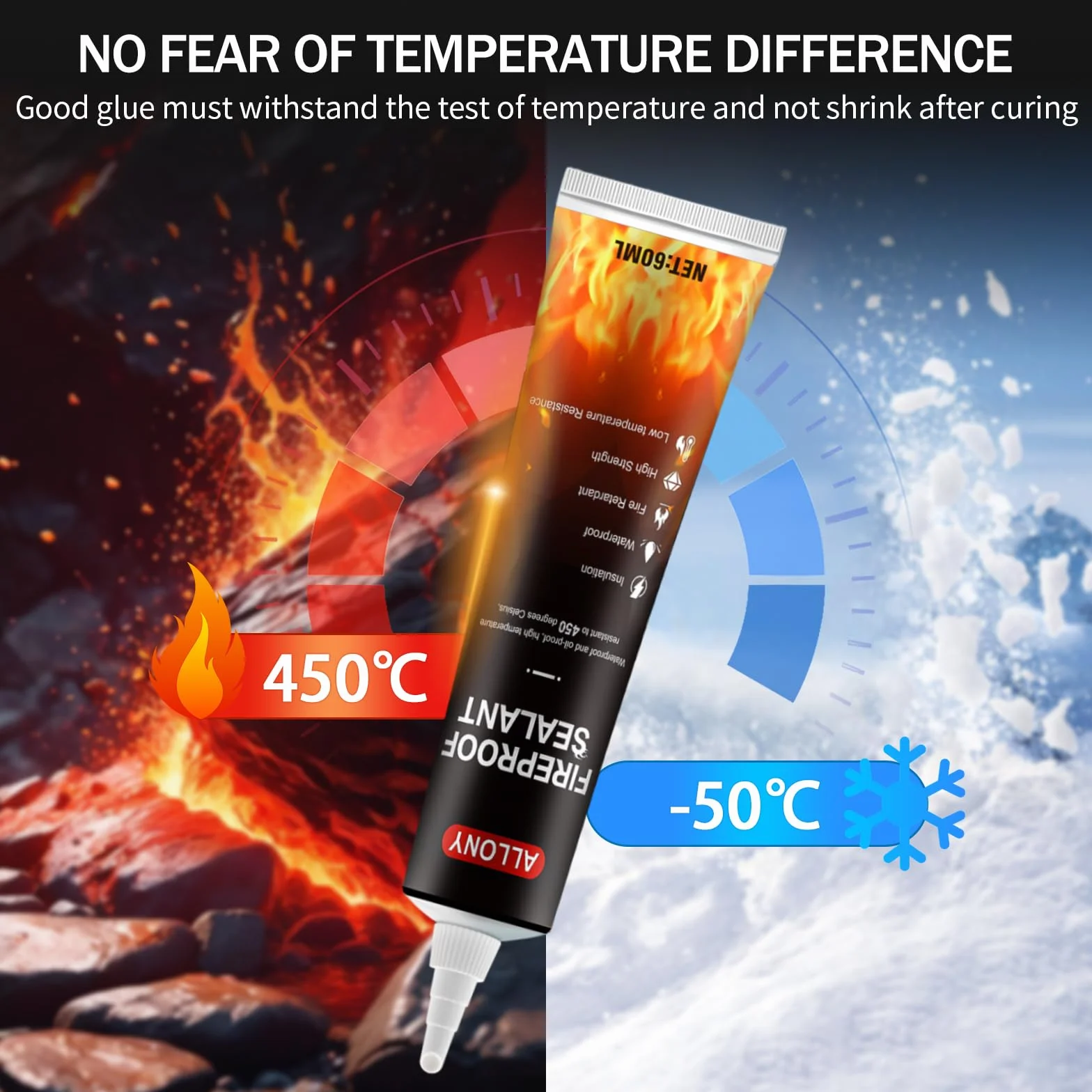 Silicone Nero Alte Temperature 120ml per Auto, Caminetti, Stufe, Forni