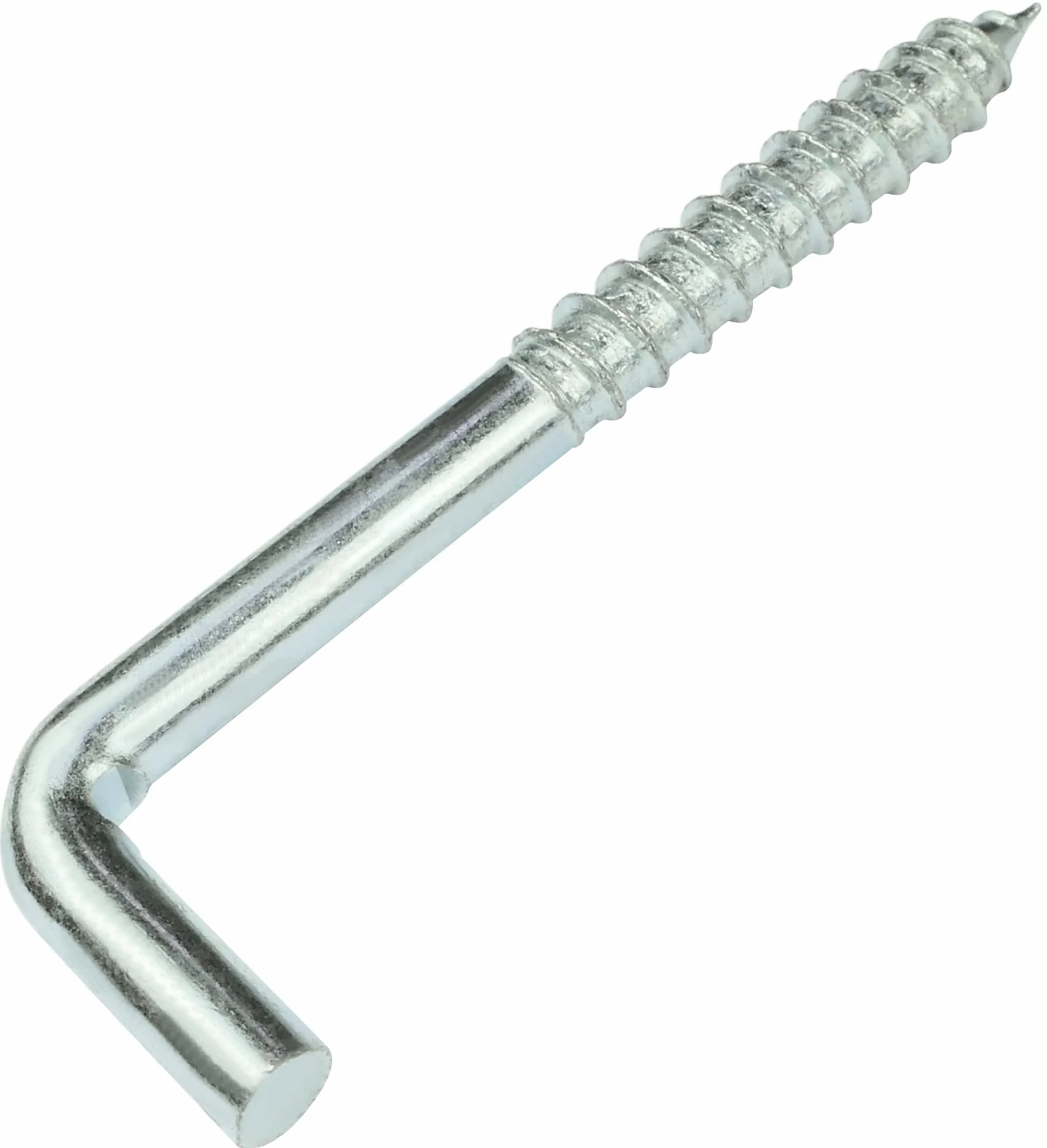 Aerzetix - C58027 - Set di 10 ganci per avvitare a forma di L Ø8x80mm - gancio con vite autofilettante - in acciaio zincato - colore argento