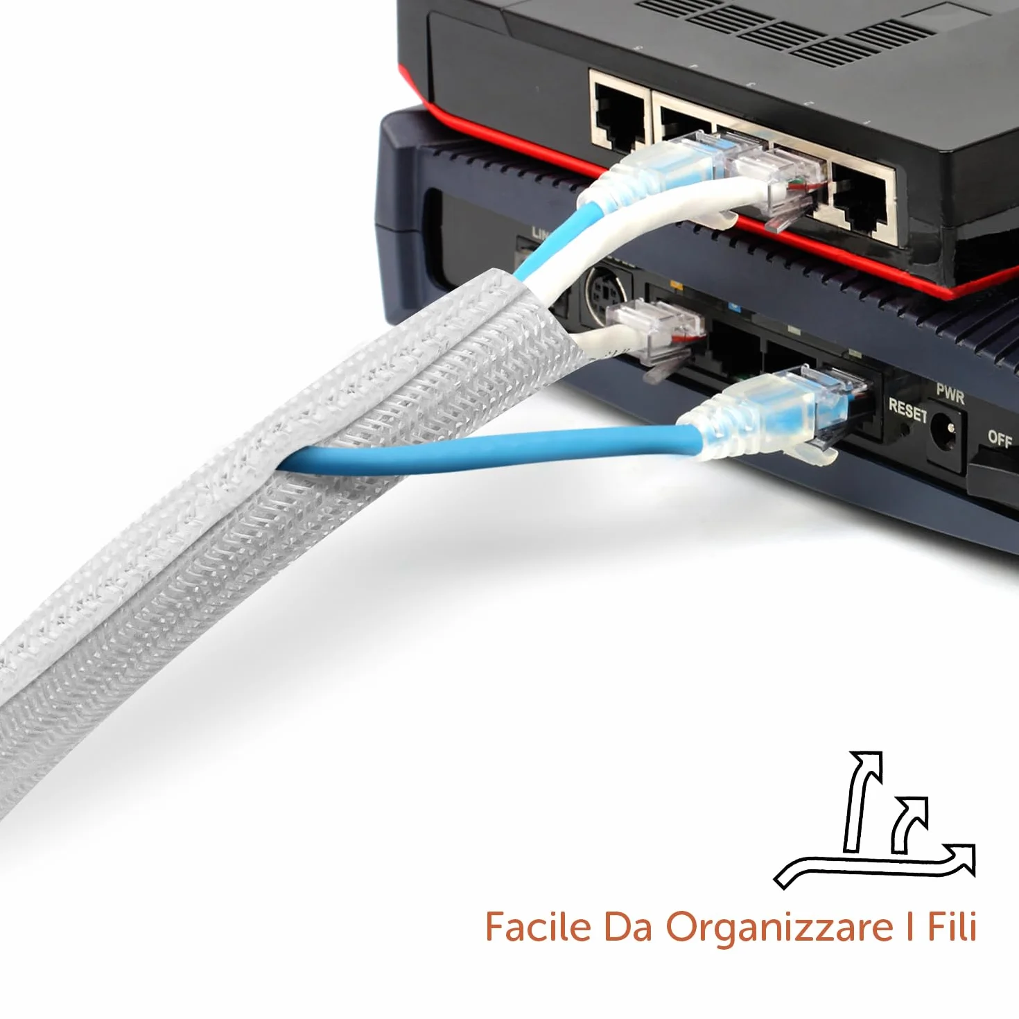 shinfly Guaina Nascondi Cavi 13mm-3m, Copricavo Elettrico Autoavvolgente Tagliabile ed Espandibile, Raccogli Cavi per Scrivania, TV, Computer, Ufficio, Casa, Auto - Bianco