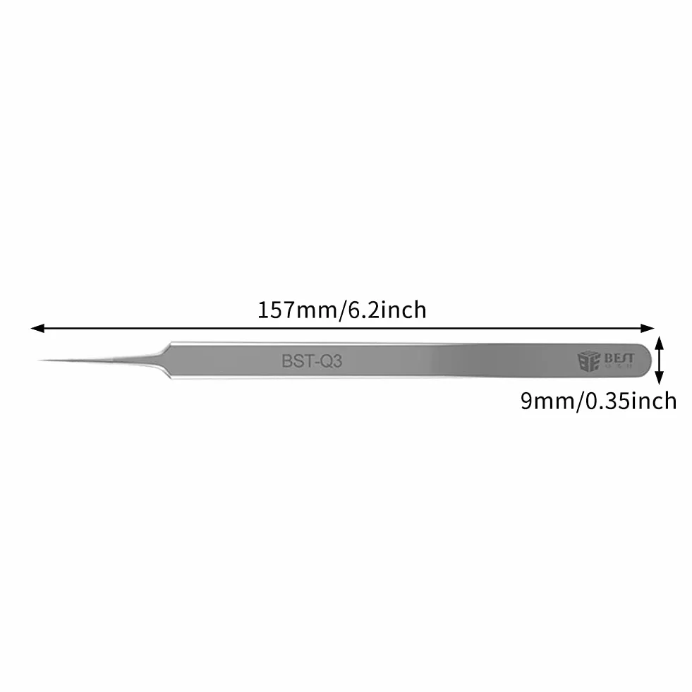 Pinzette in acciaio inox extra fine con punte curve per laboratorio