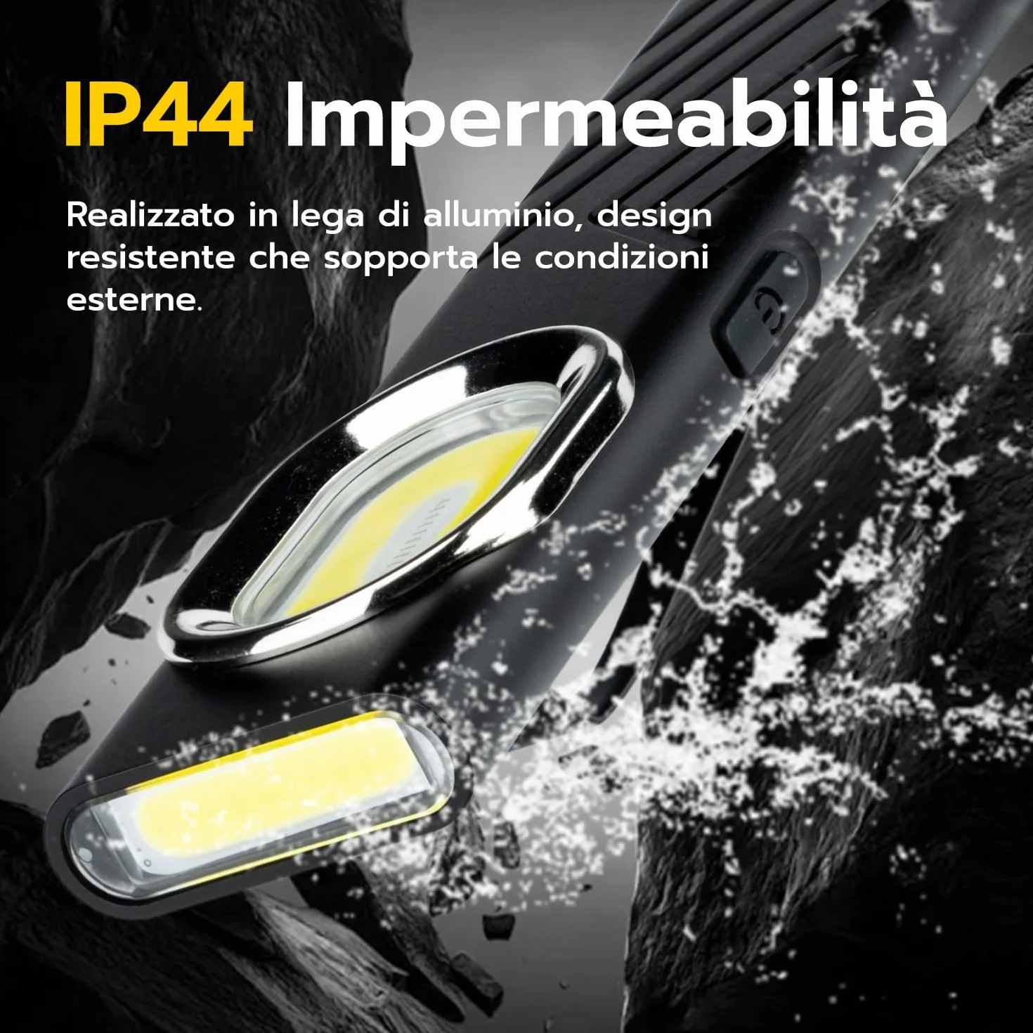 Wigearss Torcia Magnetica Ricaricabile USB Lampada da Lavoro Officina Luce LED COB Portatile con 8 Modalità