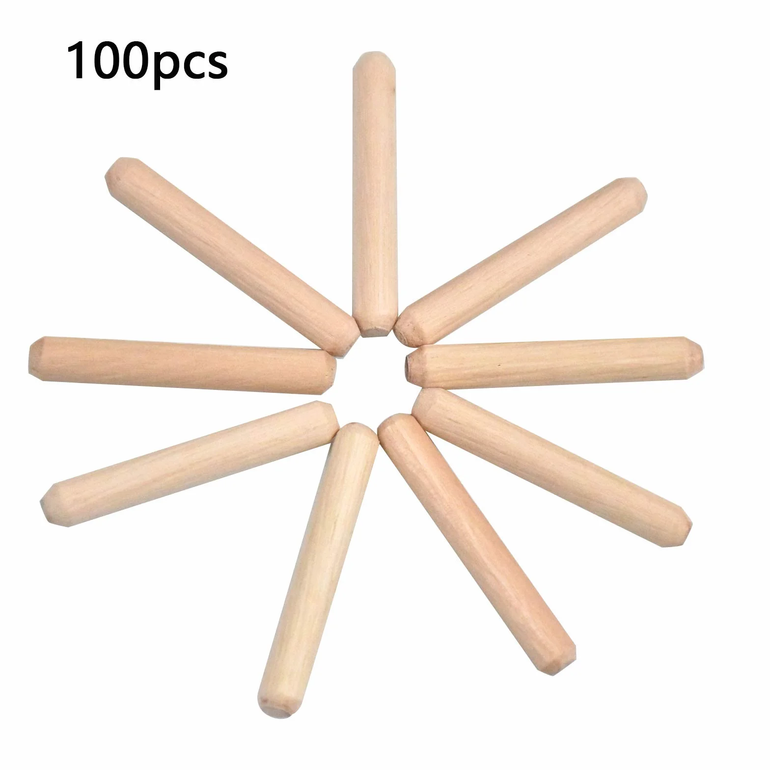 100PCS Tasselli in Legno Scanalati 6mm x 40mm - Spinette per Mobili, Porte e Progetti Artistici