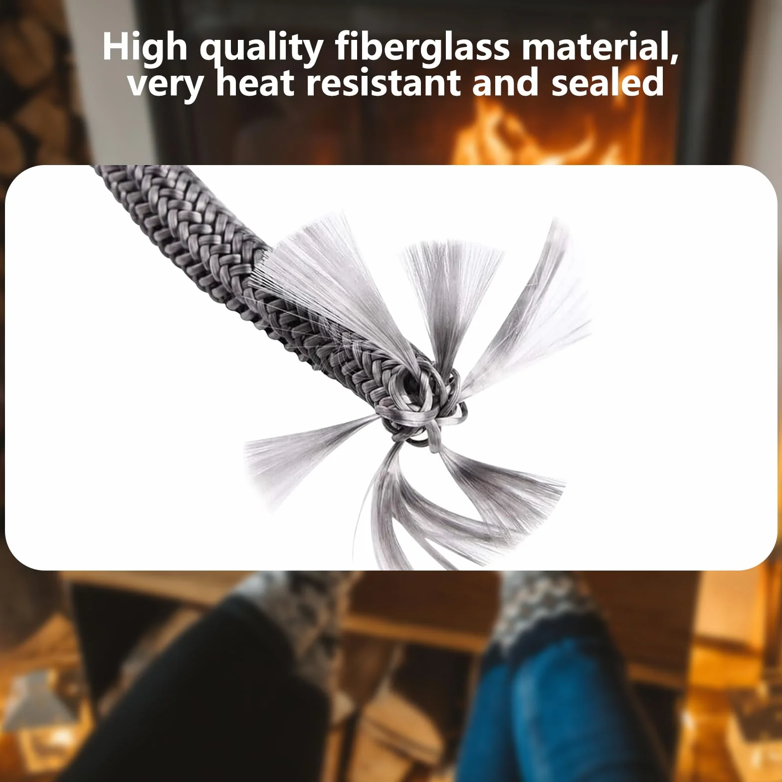 Guarnizione per Porta Stufa, GeeRic Φ12mm*2.5m Guarnizione per Camino+8 Nastri per Alte Temperature Fibra di Corda Ignifugo Guarnizione Isolante in Fibra per Stufe/Tubo di Forno/Caminetto/Camino