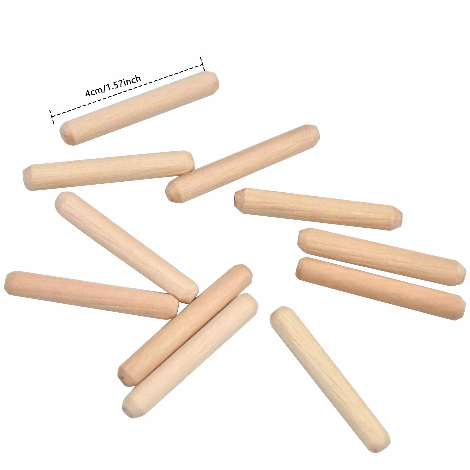 100PCS Tasselli in Legno Scanalati 6mm x 40mm - Spinette per Mobili, Porte e Progetti Artistici