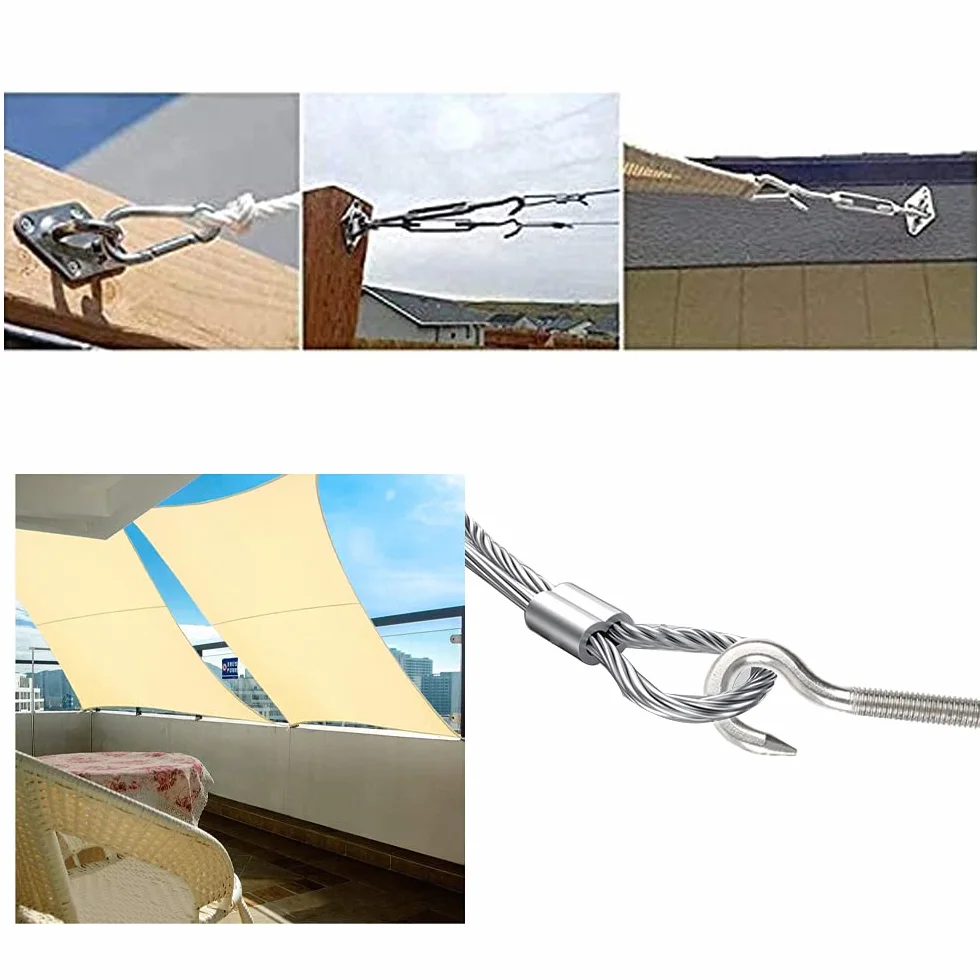 M6 Gancio a Vite Heavy Duty in Acciaio Inox con 10 Pezzi Noce per Soffitto Appendi Piante