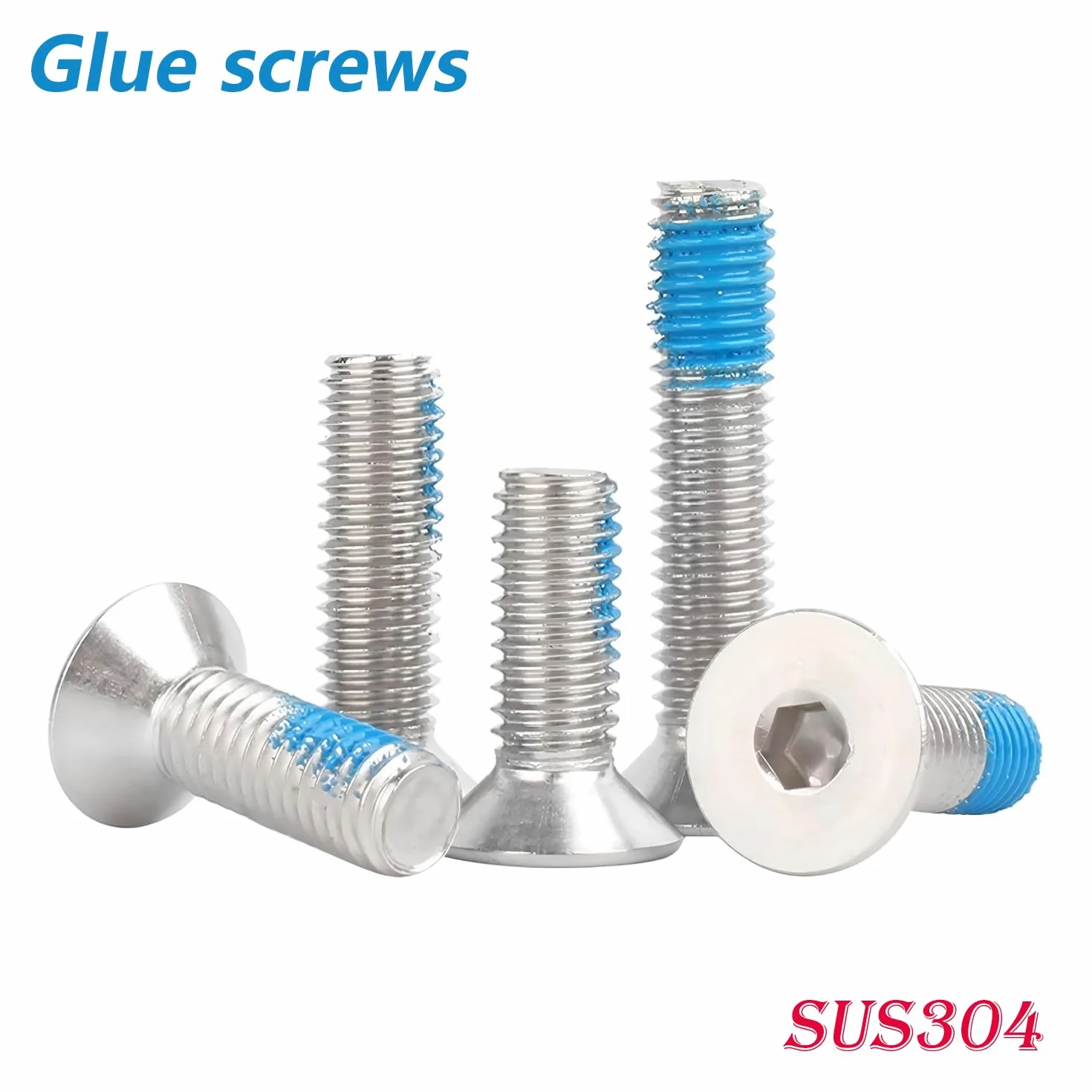 Viti a Testa Svasata M4x16mm DIN 7991 Esagono Incassato Threadlocker 20 Pezzi