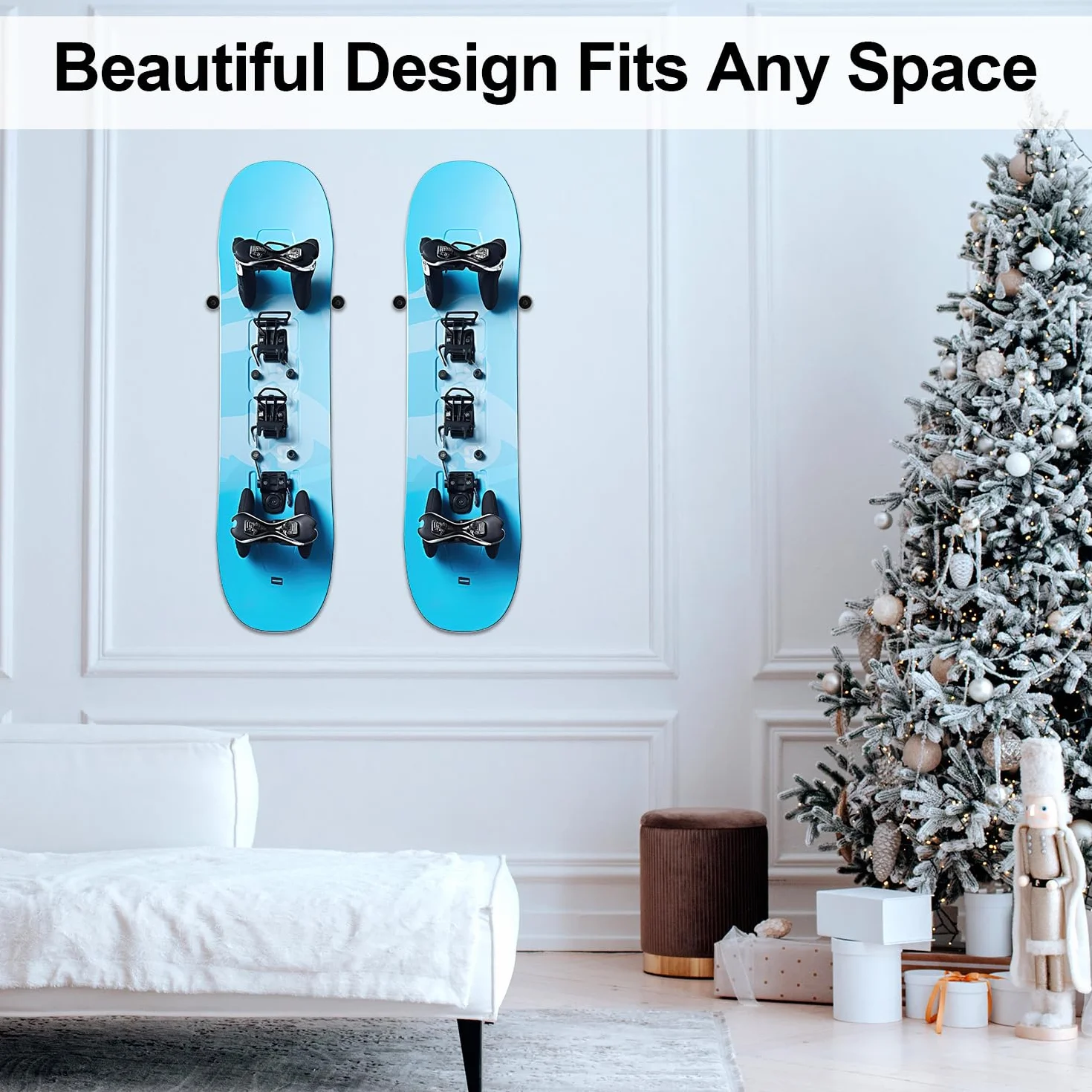 lasuroa 6pz Porta Sci Verticale, Supporto da Parete per Sci con Viti Tasselli di Espansione Porta Snowboard Verticale per Riporre e Mostrare in Modo Sicuro i Tuoi Sci Snowboard(Nero)