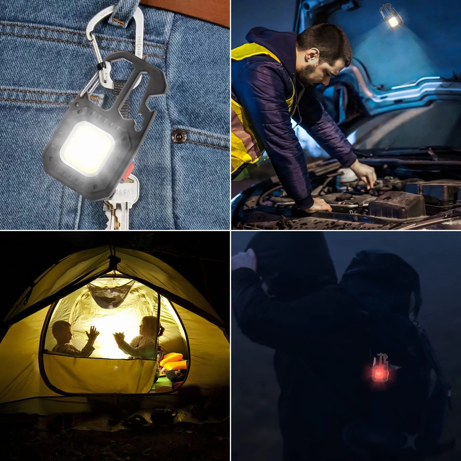 ZWOOS 2 pz Mini Torcia a LED Lampada da Lavoro Portatile 800 Lumen, 7 Modalità, Ricaricabile e Impermeabile Illuminazione di Emergenza Impermeabile per Uso Terreno