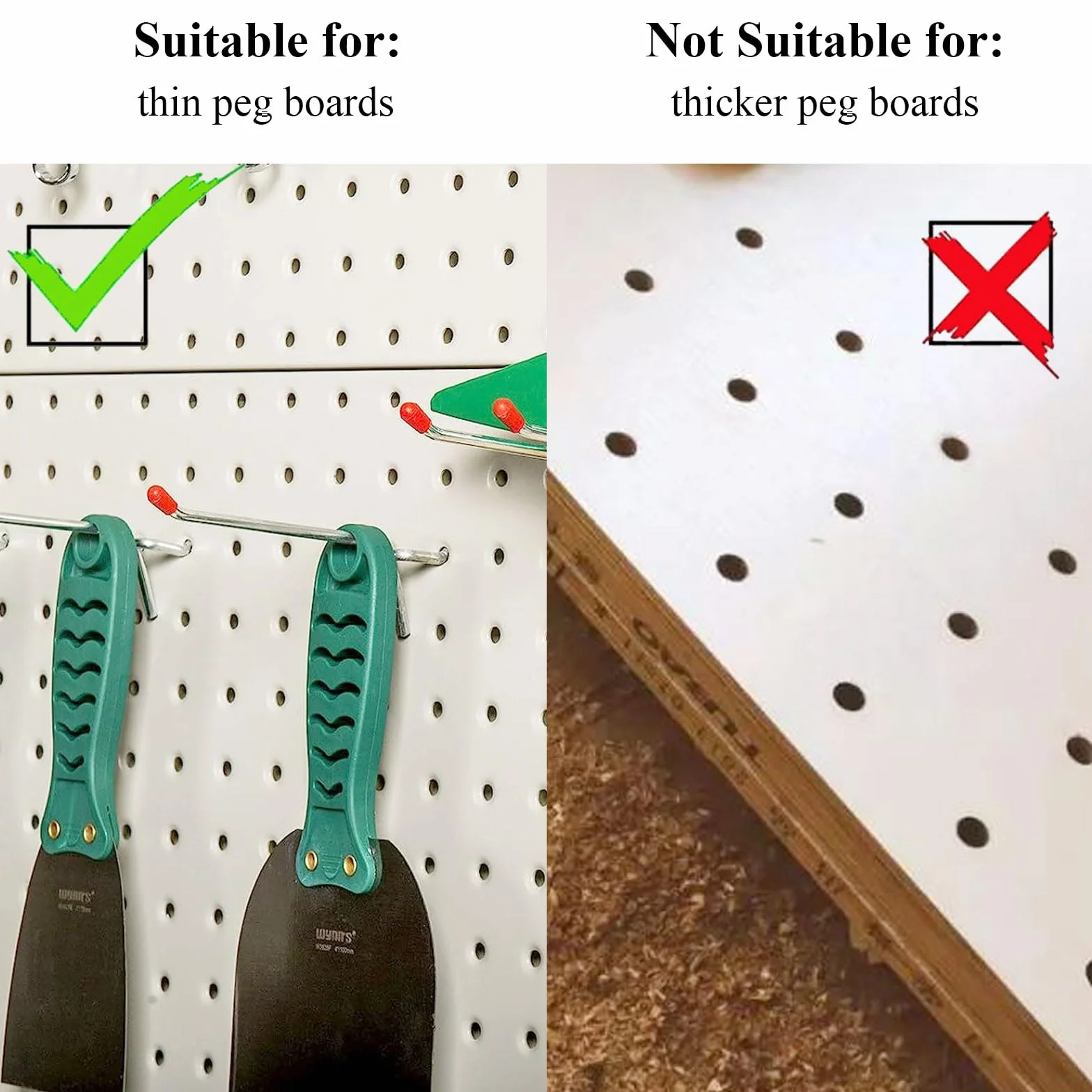 TiciKim 25 Ganci per Pannelli Forati, Metallo Pegboard per Espositori a Muro e Scaffalature da Negozio, 5cm