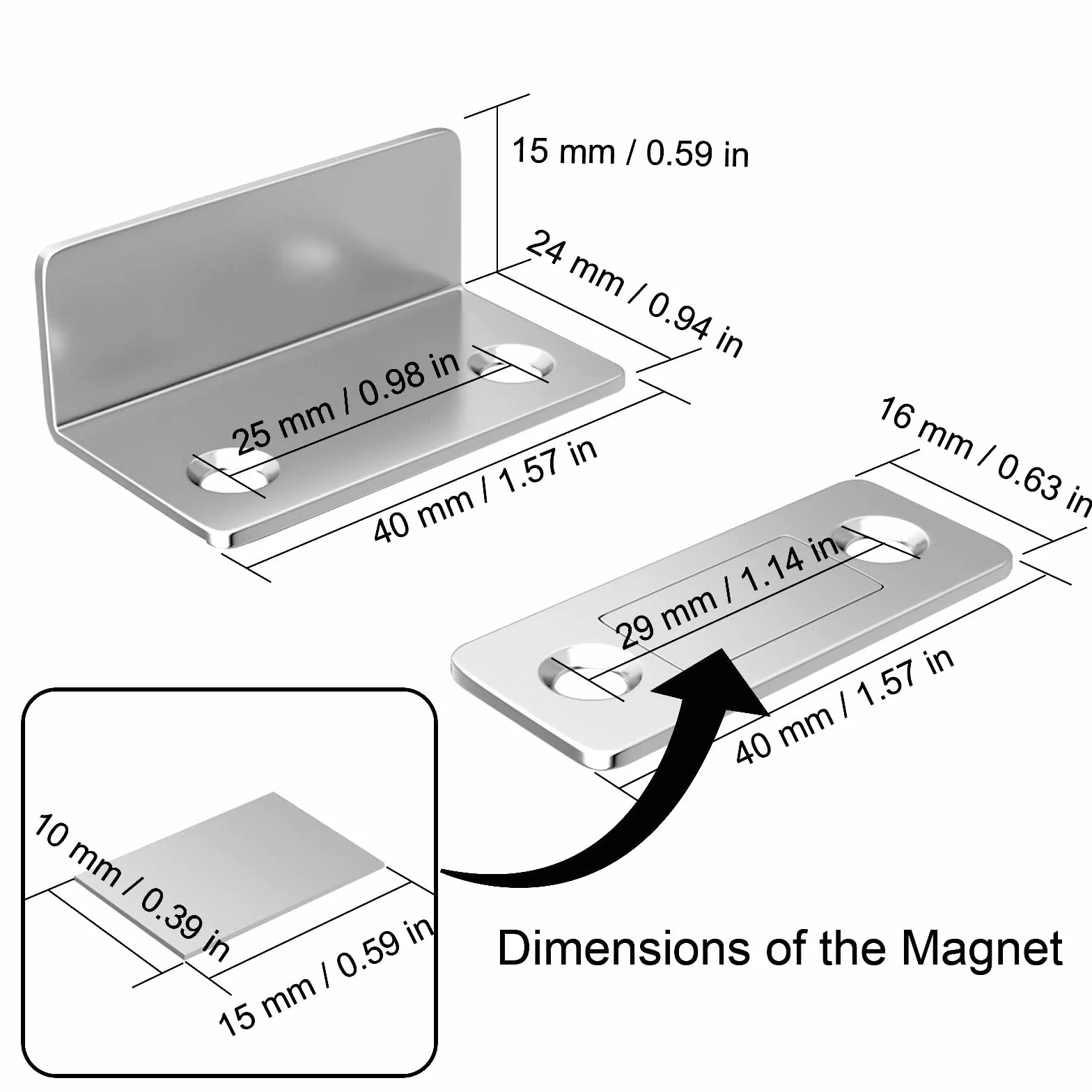 Jiayi Calamita Porta 2 Pezzi Adesivo Chiusura Magnetica Chiusura Porta Ultra Sottile Chiusure Magnetiche per Ante Mobili Magnete Chiusura Mobili per Cassetti Chiudiporta Calamita Chiusure Cucina