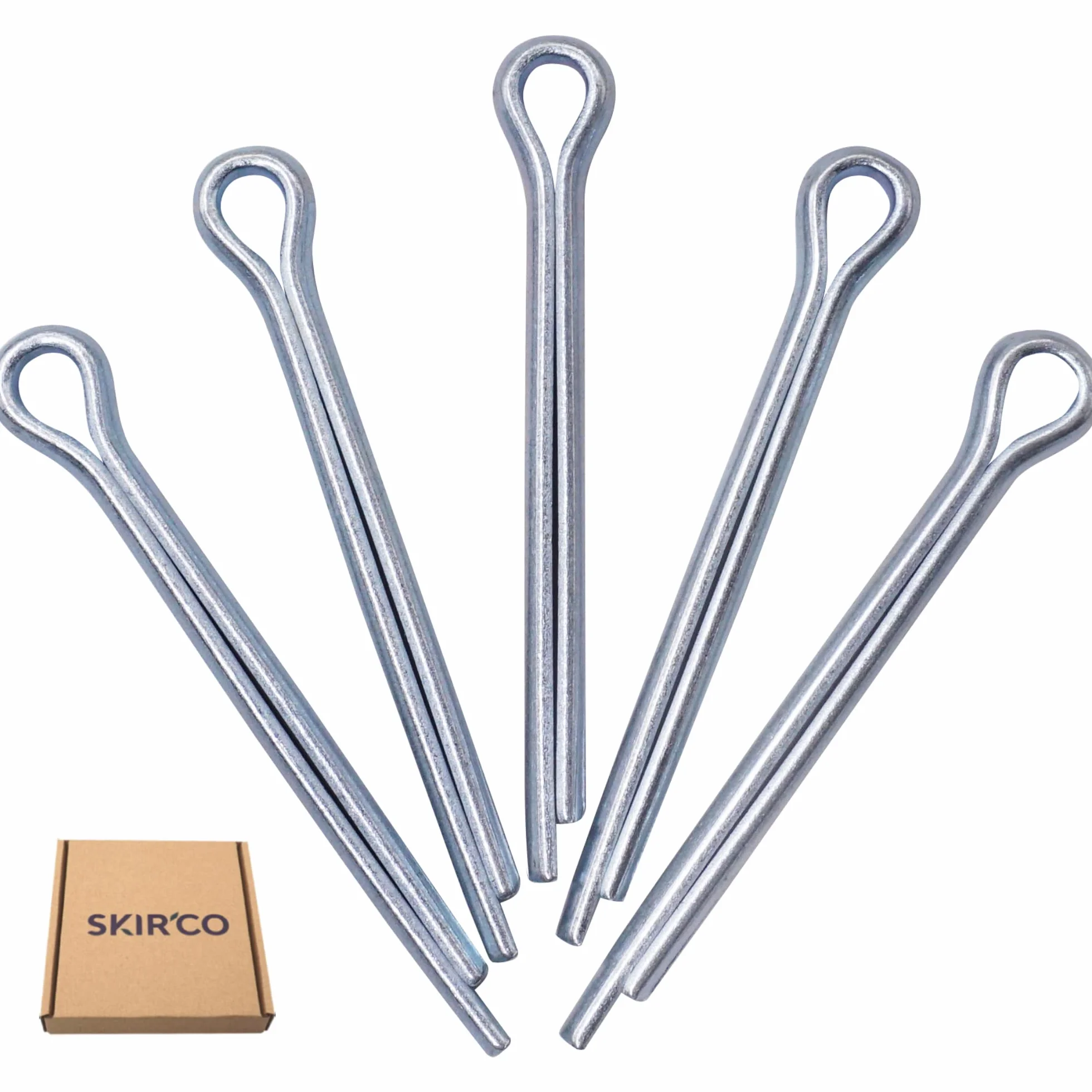 SKIR'CO (20 pezzi) Coppiglie in acciaio zincato 3,2 x 40 mm, coppiglie divise, DIN 94, coppiglie in metallo