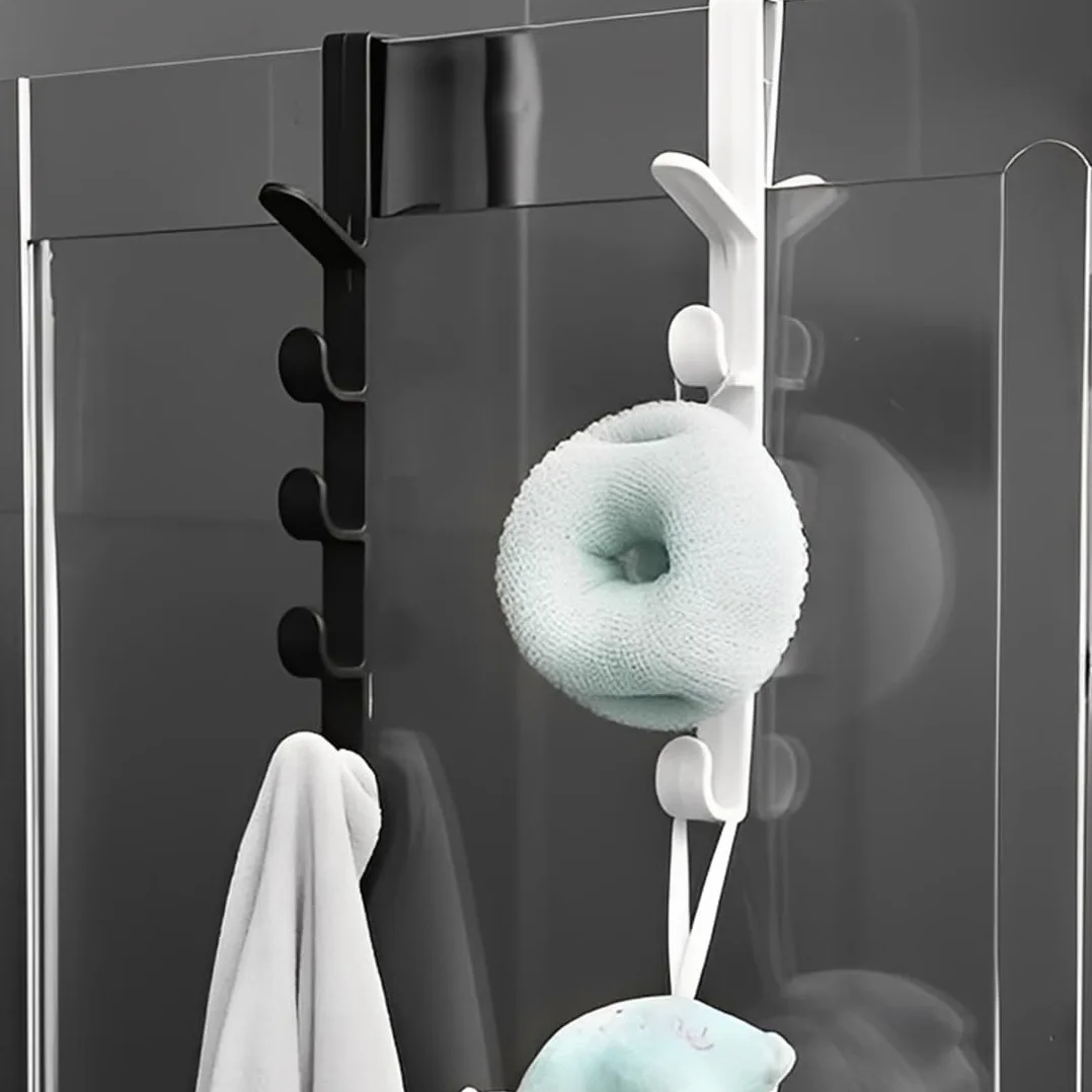 4 Pezzi Ganci Per Porta, Appendi Abiti Da Porta Senza Fori, Crogioni Per Abiti A Sospensione Per Porte, 5 Crogioni, Per Porte, Armadi, Creme, Bagni (Nero, Bianco, 4,5 * 26,5 cm)