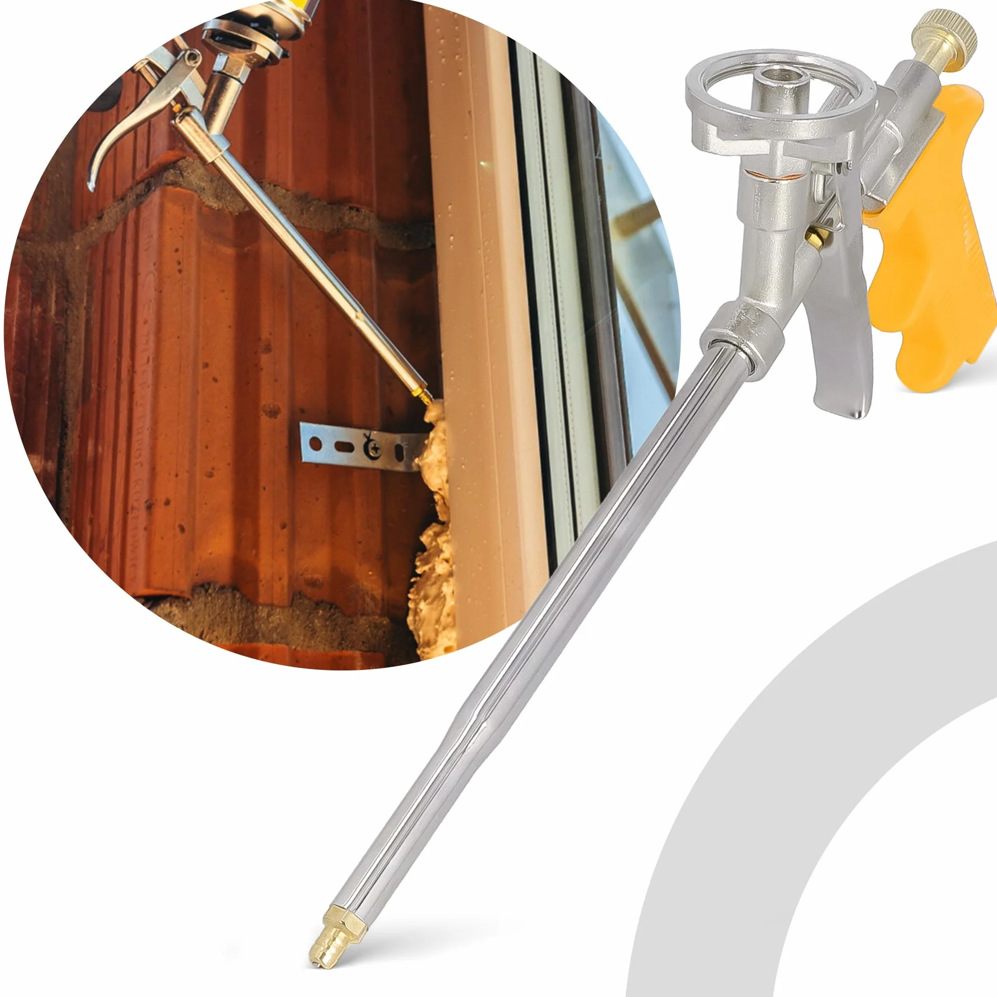 Pistola Schiuma Poliuretanica Strumento Professionale Applicazione Precisa Lavori Montaggio Costruzione Massimo Controllo Impugnatura Ergonomica