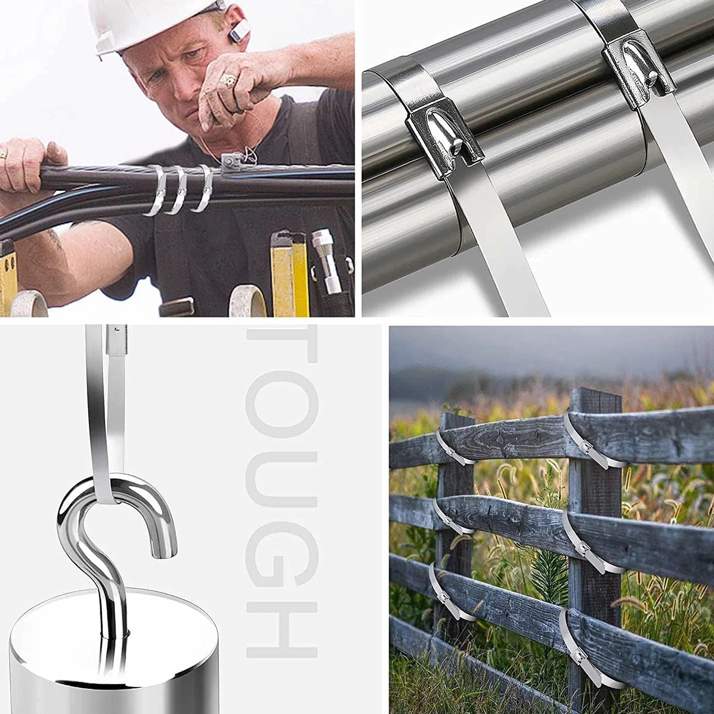 V-TAC Fascette in Acciao Inox per Cavi misura 4.6 mm x 350 mm - Confezione 100 Pezzi - Fascette per Cablaggio Multiuso - Stringicavo Portacavi Fermacavi per Elettricista, Meccanico, Tubi in Ferro