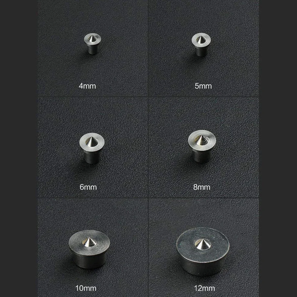 6Pcs Rotondo Legno Pin Locators 4-12mm Tassello Pin Centro Punto Set Lavorazione Del Legno Artigianato Morsetto Acciaio Strumenti