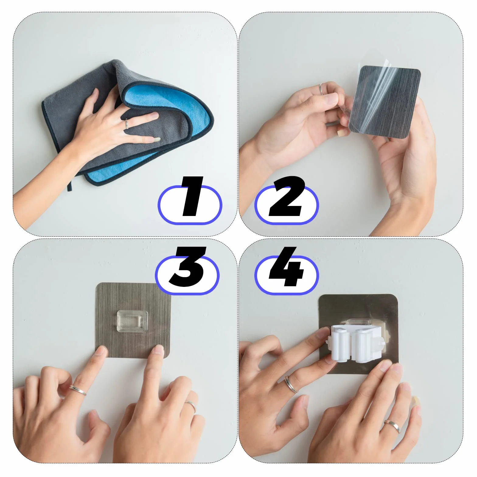 XIANGLONGY 6 Pezzi Porta Scope Parete Adesivo, Senza Forare per Cucina, Bagno, Garage