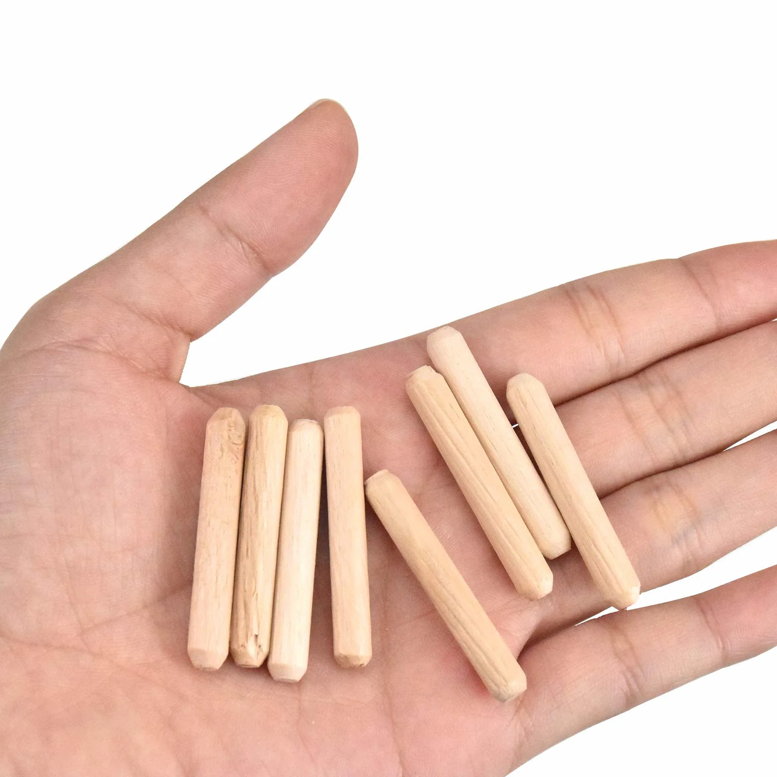 100PCS Tasselli in Legno Scanalati 6mm x 40mm - Spinette per Mobili, Porte e Progetti Artistici