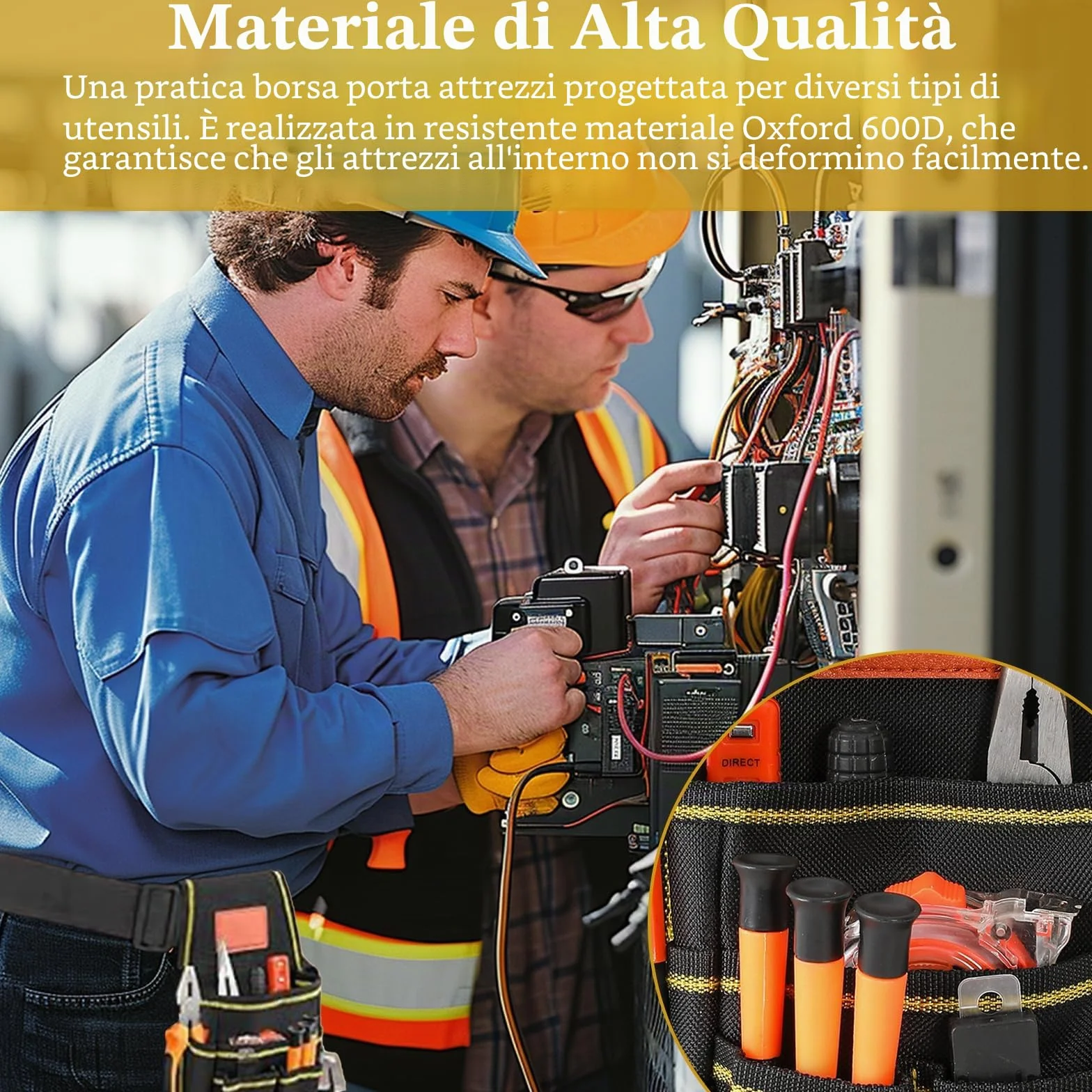 OMJMYY Marsupio Porta Attrezzi, Borsa da Cintura per Attrezzi Cintura Porta Attrezzi Multi Tasche in Tela Oxford Custodia per Elettricista Falegnami Giardinieri Manutenzione