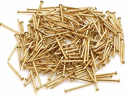 Design61 Chiodi a testa tonda 1,2 x 15 mm, ferro ottonato, 50 g, circa 350 pezzi