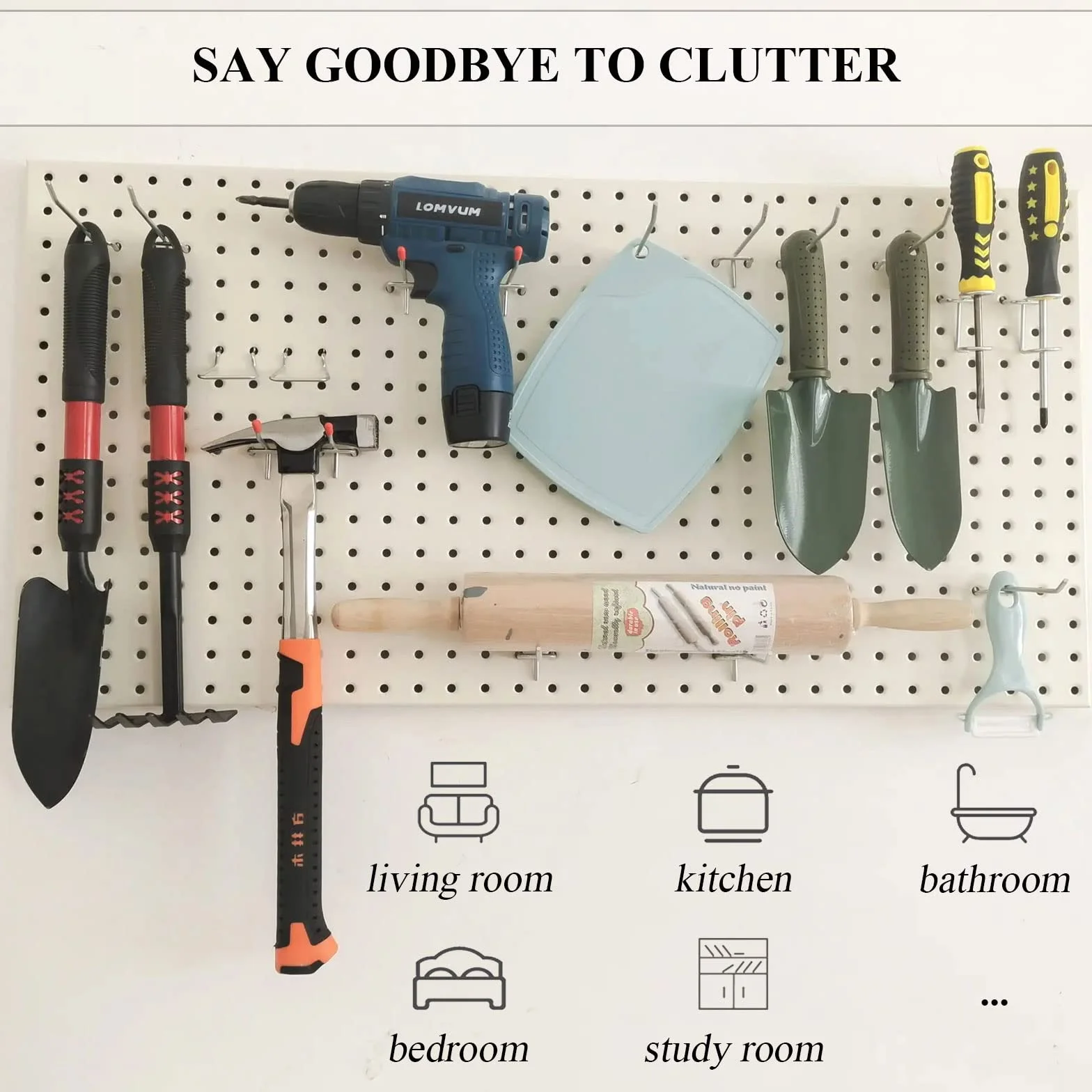 TiciKim 25 Ganci per Pannelli Forati, Metallo Pegboard per Espositori a Muro e Scaffalature da Negozio, 5cm