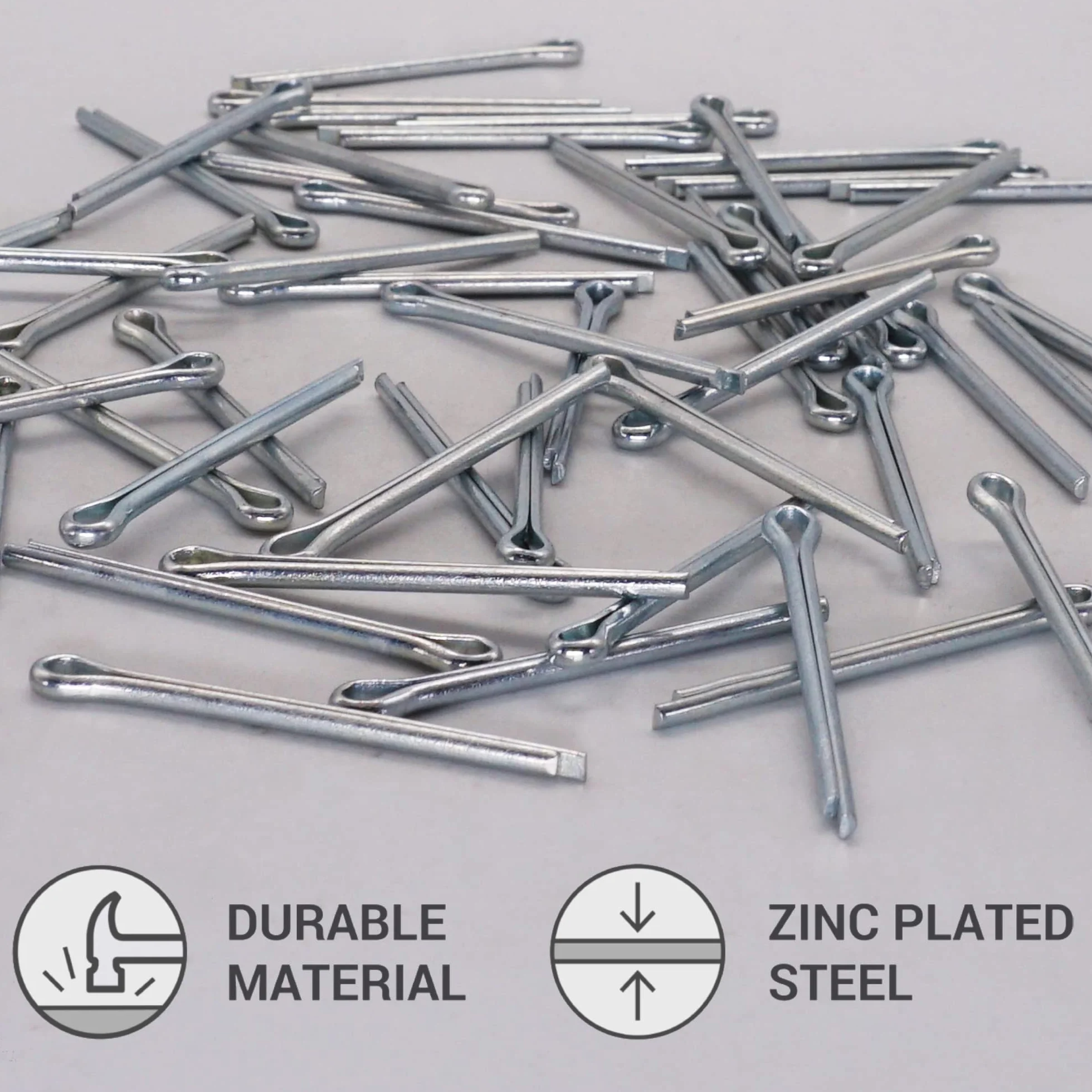 SKIR'CO (20 pezzi) Coppiglie in acciaio zincato 3,2 x 40 mm, coppiglie divise, DIN 94, coppiglie in metallo