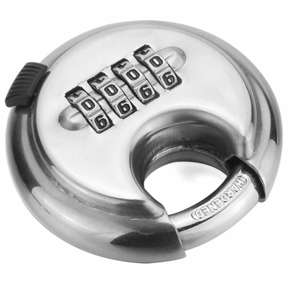 DIGIFLEX Lucchetto a Disco Combinato per Carichi Pesanti – Sicurezza a 4 Cifre per la Tua Proprietà – Struttura in Acciaio Inossidabile Rinforzato