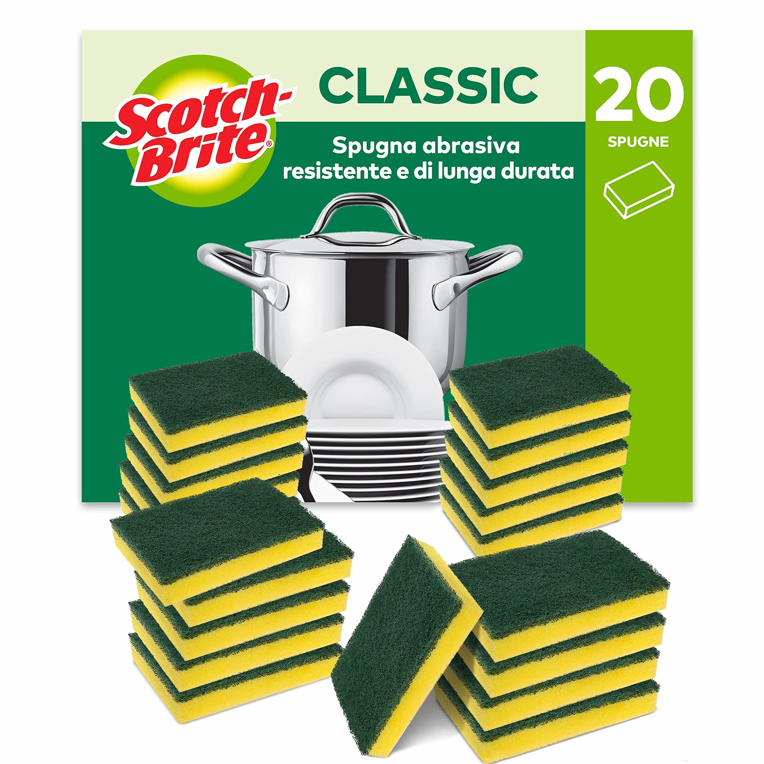 Scotch-Brite Spugna abrasiva Heavy Duty Classic, 20 pezzi